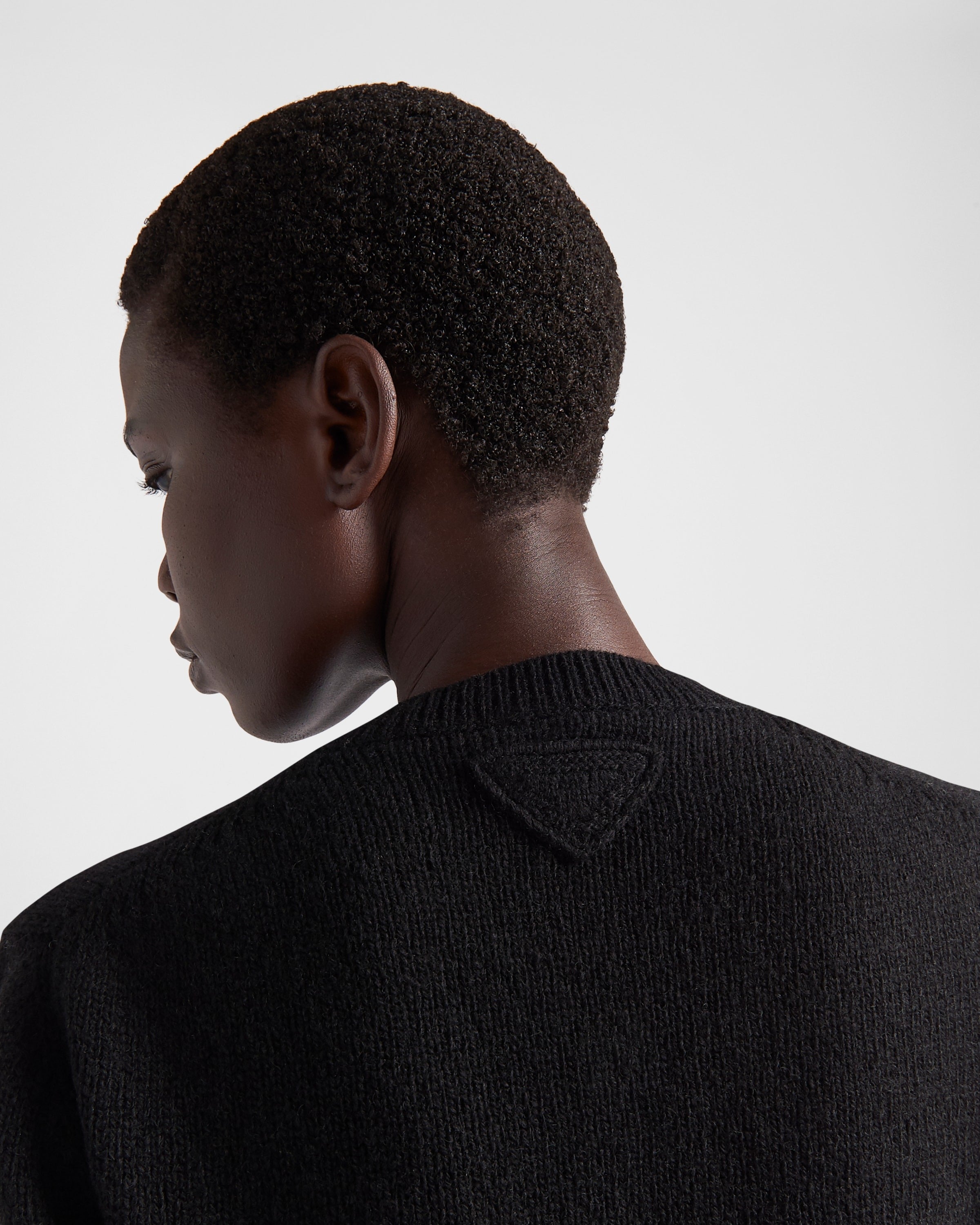 Wool and cashmere crew-neck sweater Black
