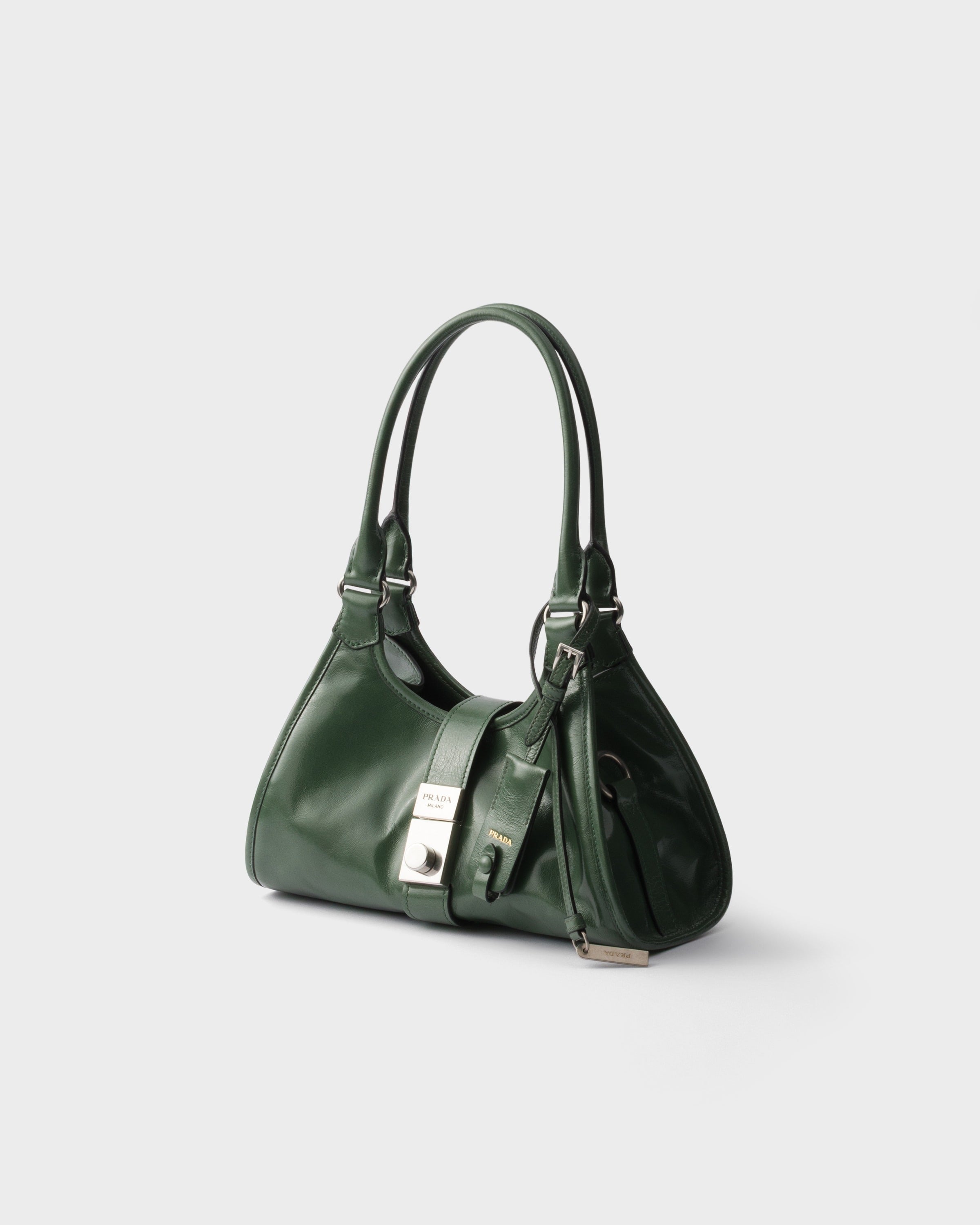 Small leather tote bag Sage
