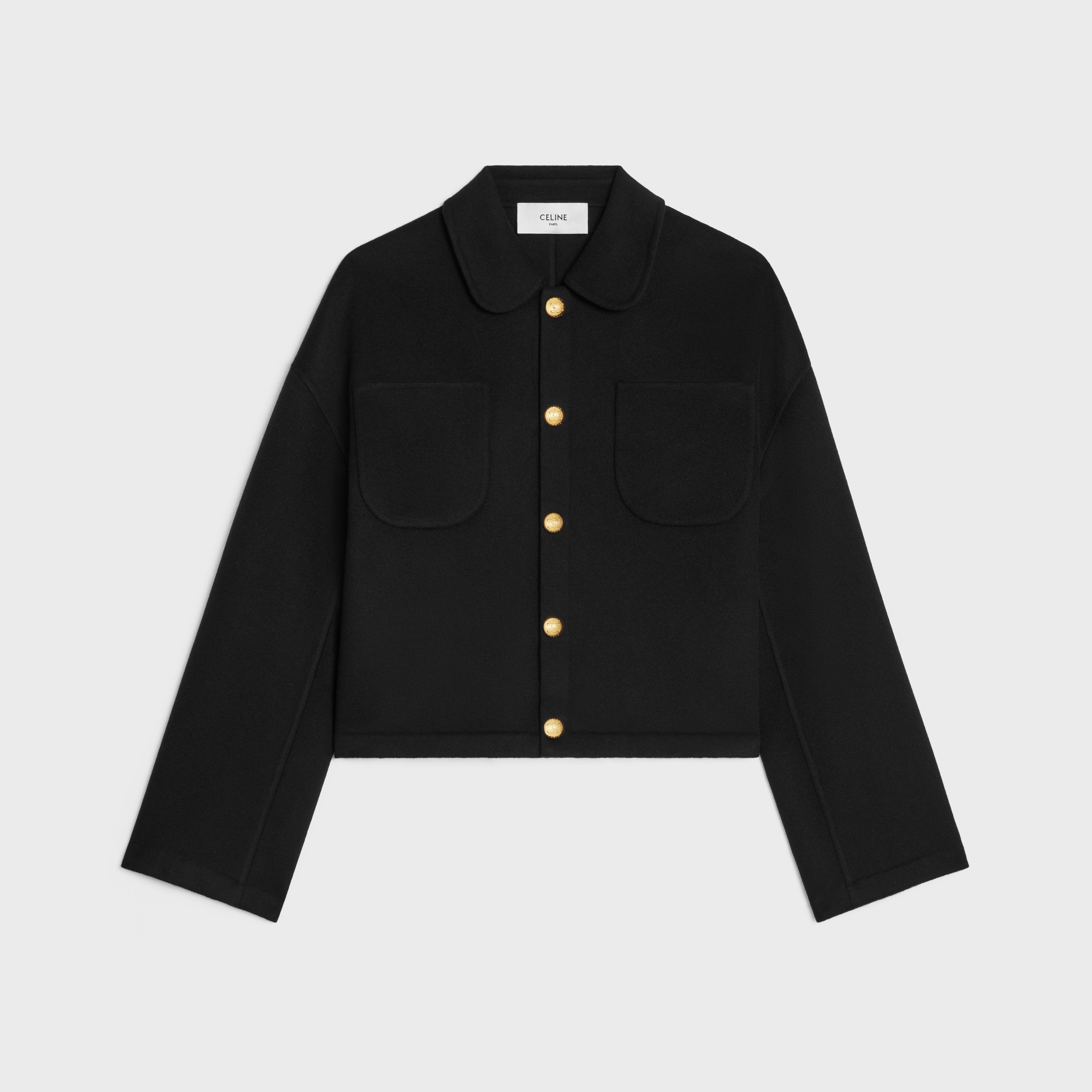 CARDIGAN JACKET IN DOUBLE FACED CASHMERE - BLACK