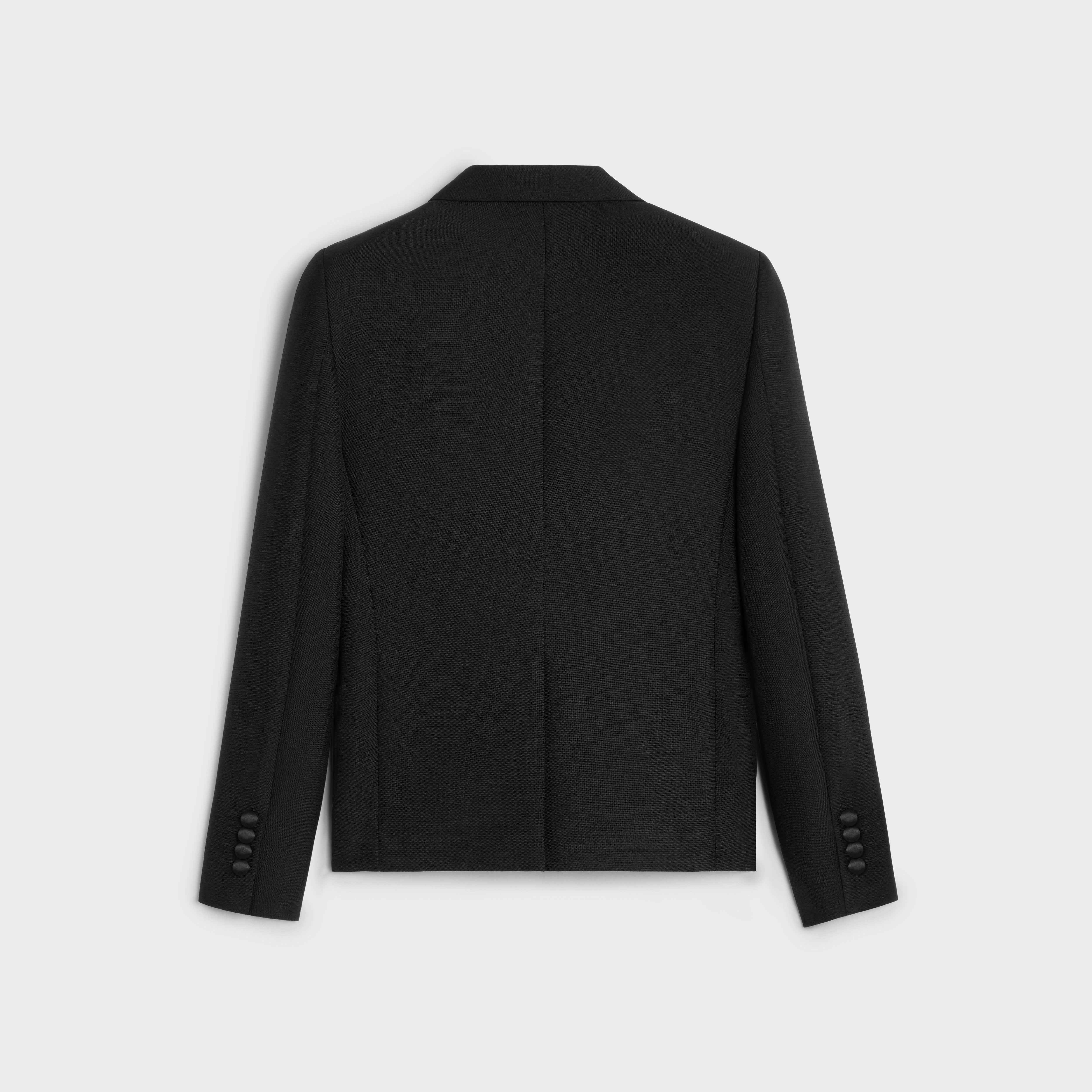 SHORT TUX JACKET IN WOOL AND MOHAIR - BLACK