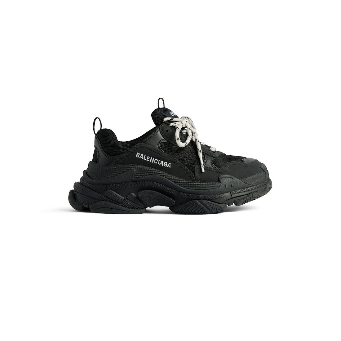 Triple S Sneaker in black double foam and mesh