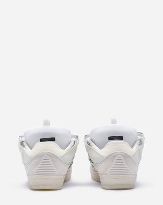 LEATHER CURB SNEAKERS - WHITE