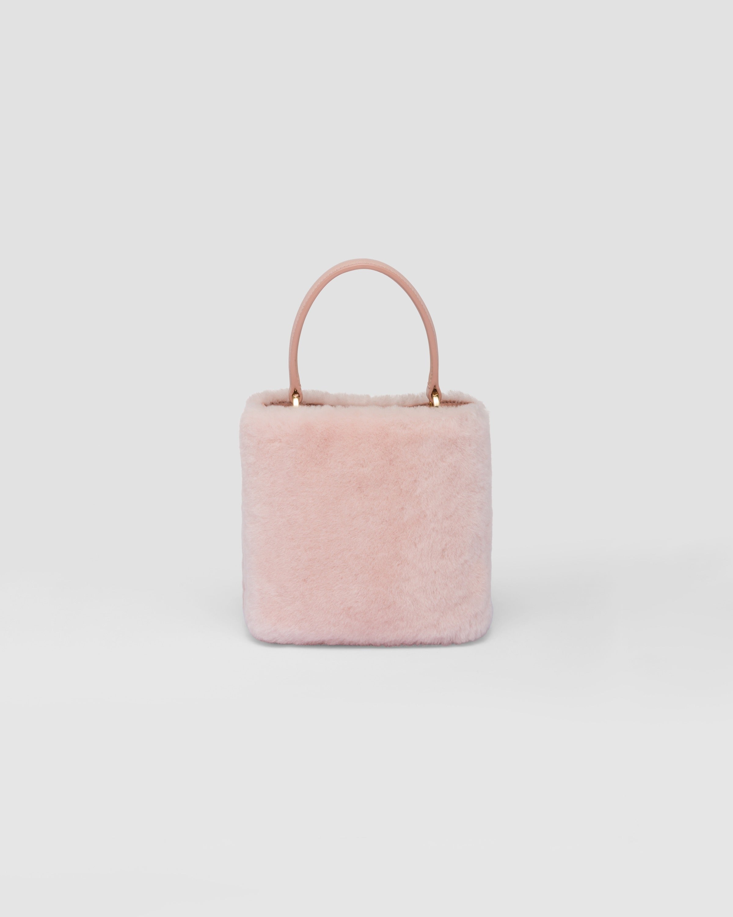 Prada Panier shearling mini-bag Orchid Pink