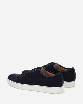 DBB1 LEATHER AND SUEDE SNEAKERS - NAVY BLUE