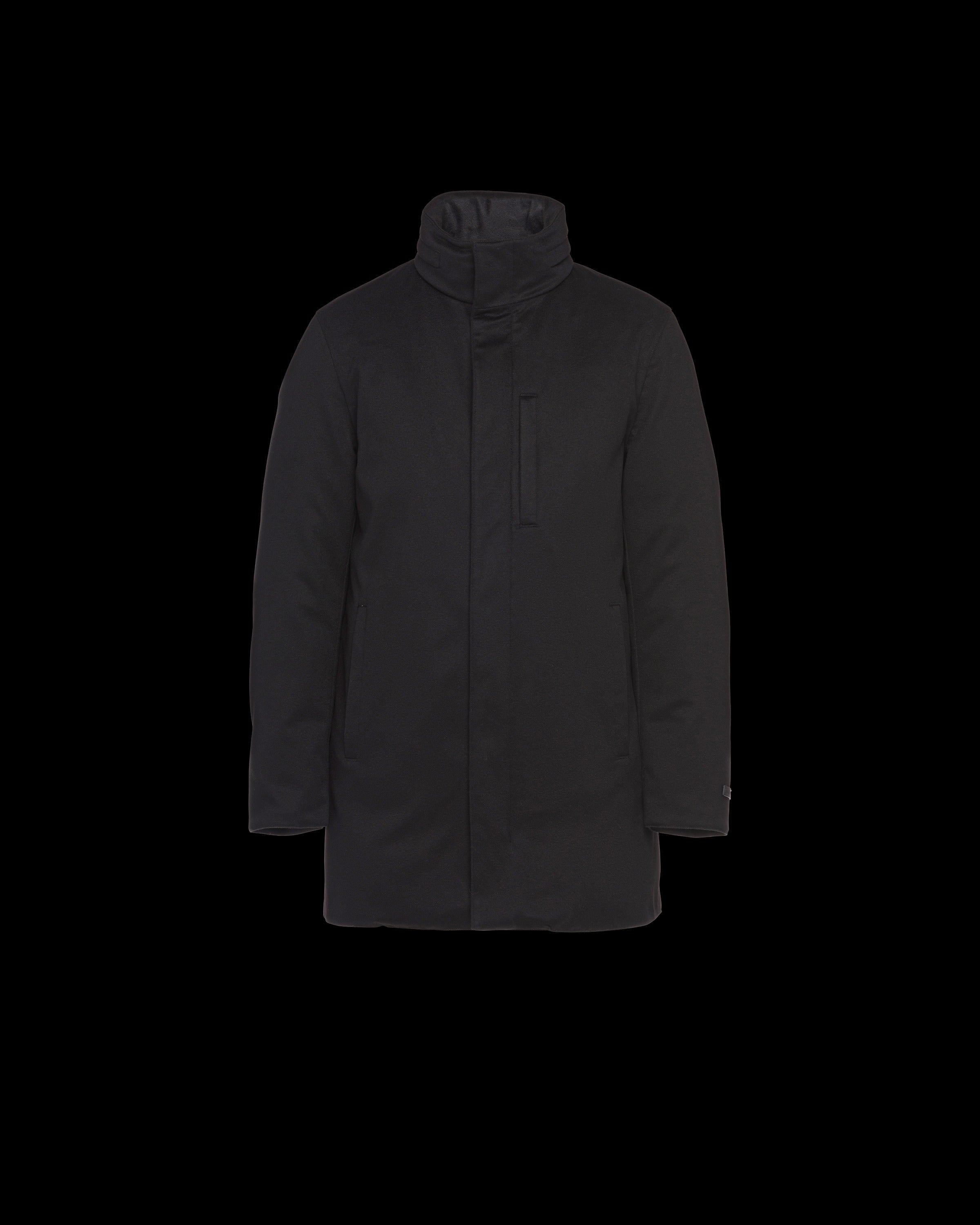 Long cashmere puffer jacket Black