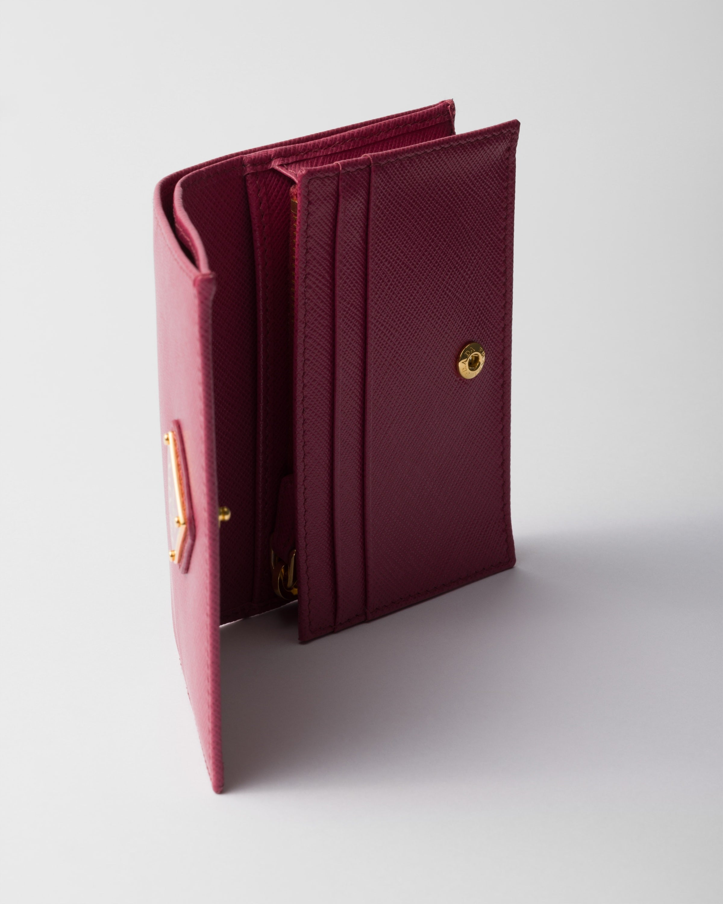 Small Saffiano Leather Wallet Bruyere Pink