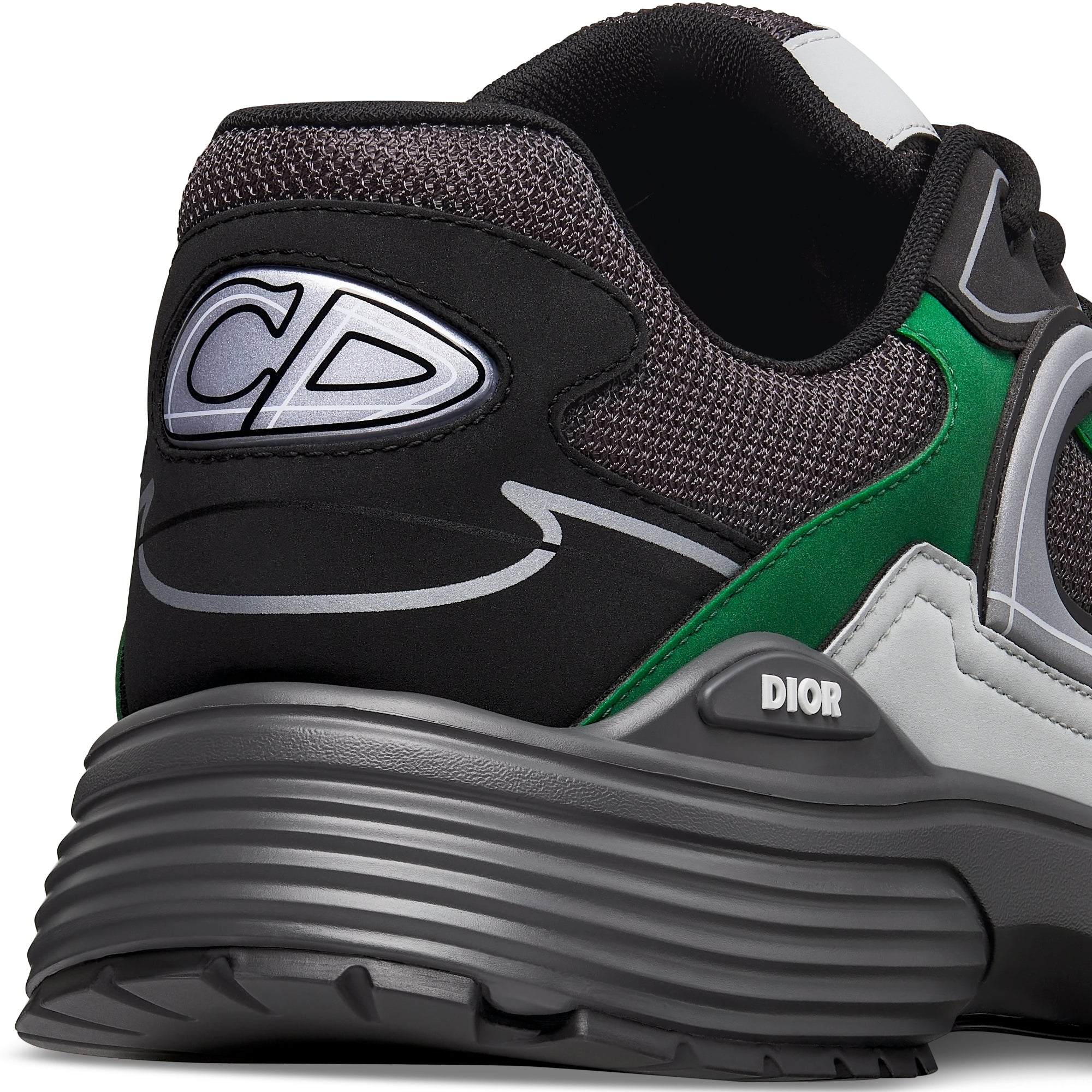 B30 Sneaker - Deep Gray Mesh with Green, Black and Gray Technical Fabric