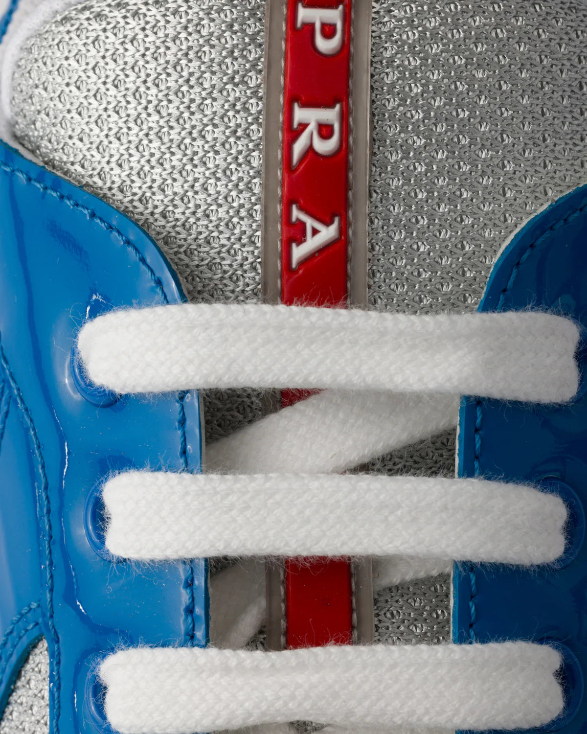 Patent Leather and Technical Fabric Prada America's Cup Sneakers - Blue/Silver