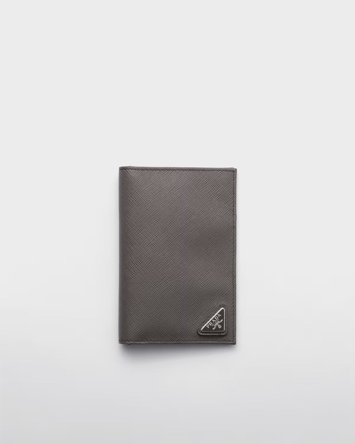 Saffiano leather passport holder Smoky Gray