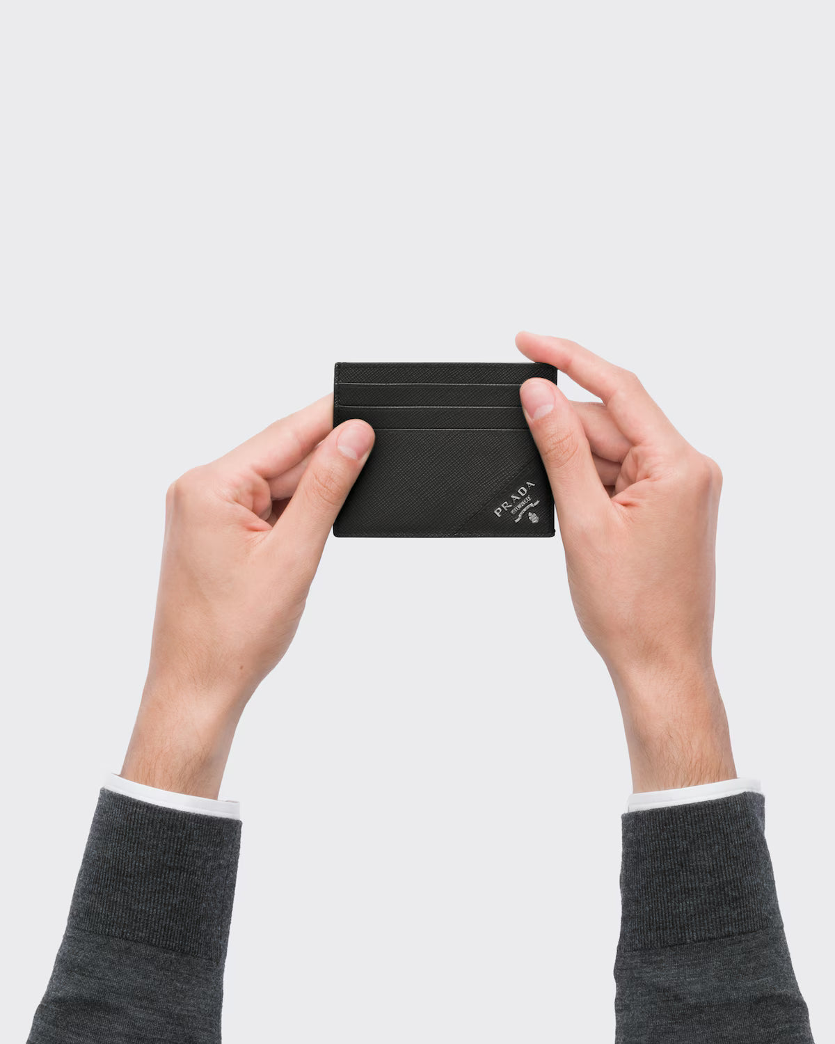 Saffiano Leather Card Holder Black