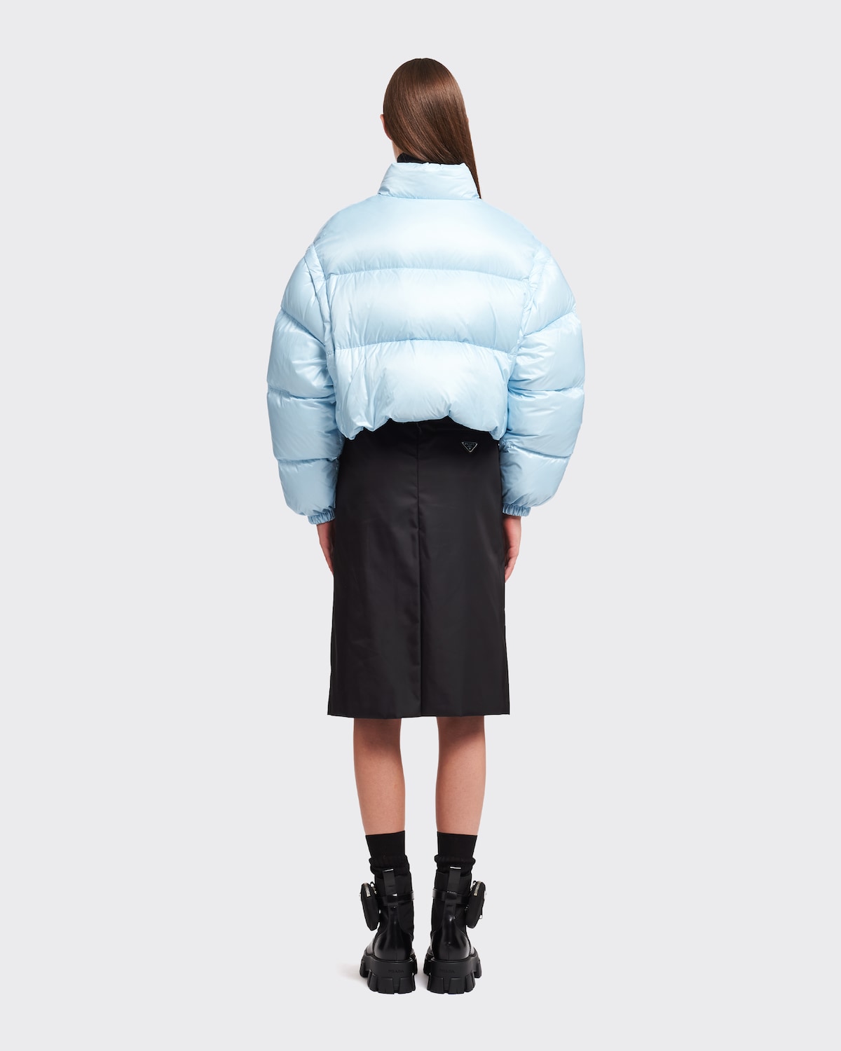 Prada Re-Nylon Cropped Convertible Down Jacket