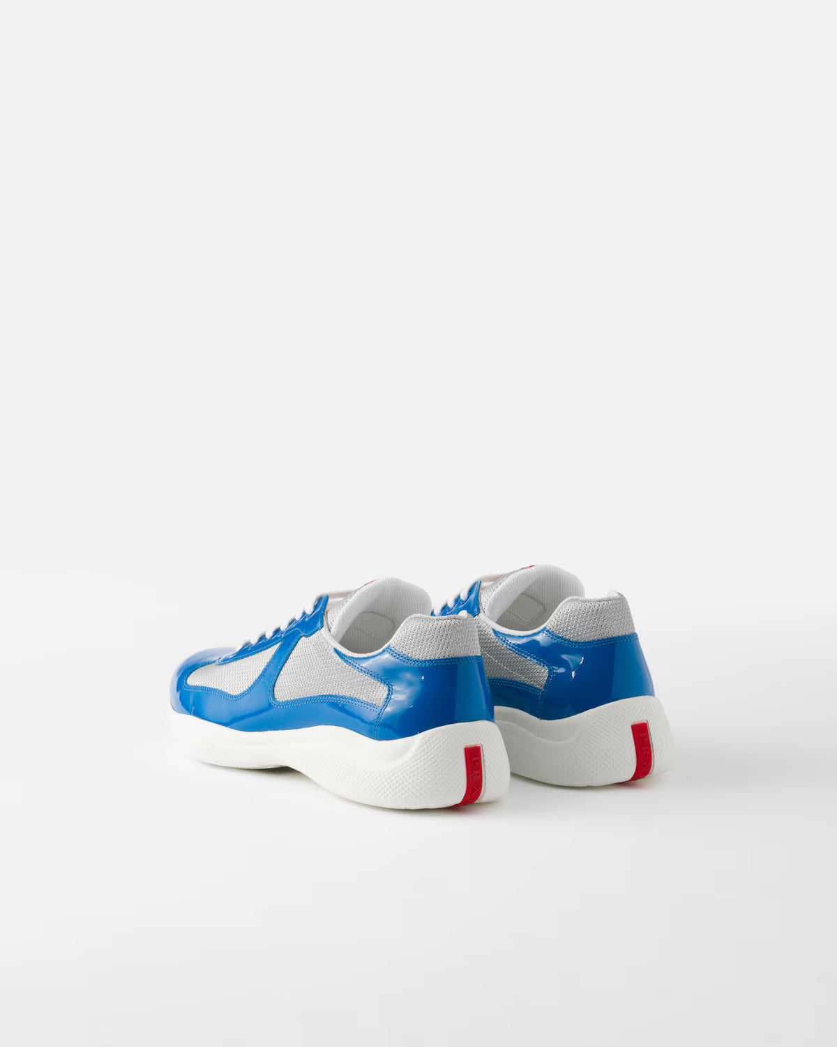 Patent Leather and Technical Fabric Prada America's Cup Sneakers - Blue/Silver