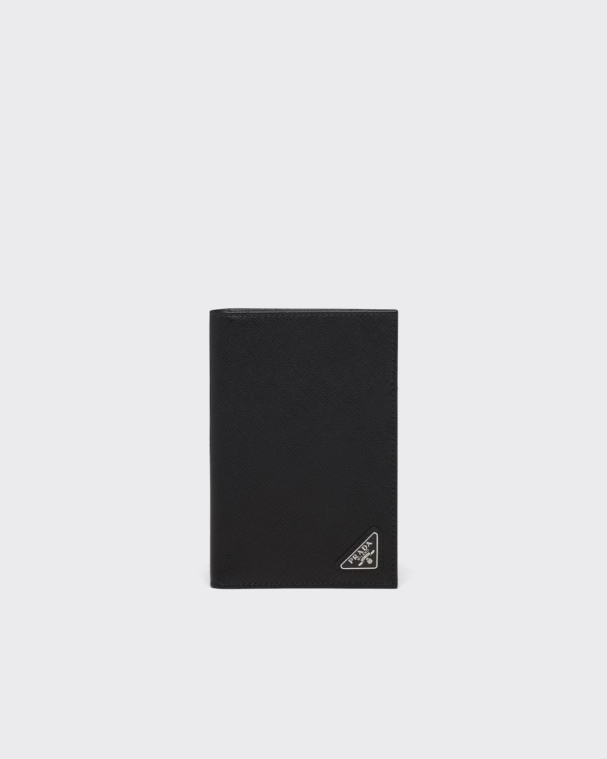 Saffiano leather passport holder Black