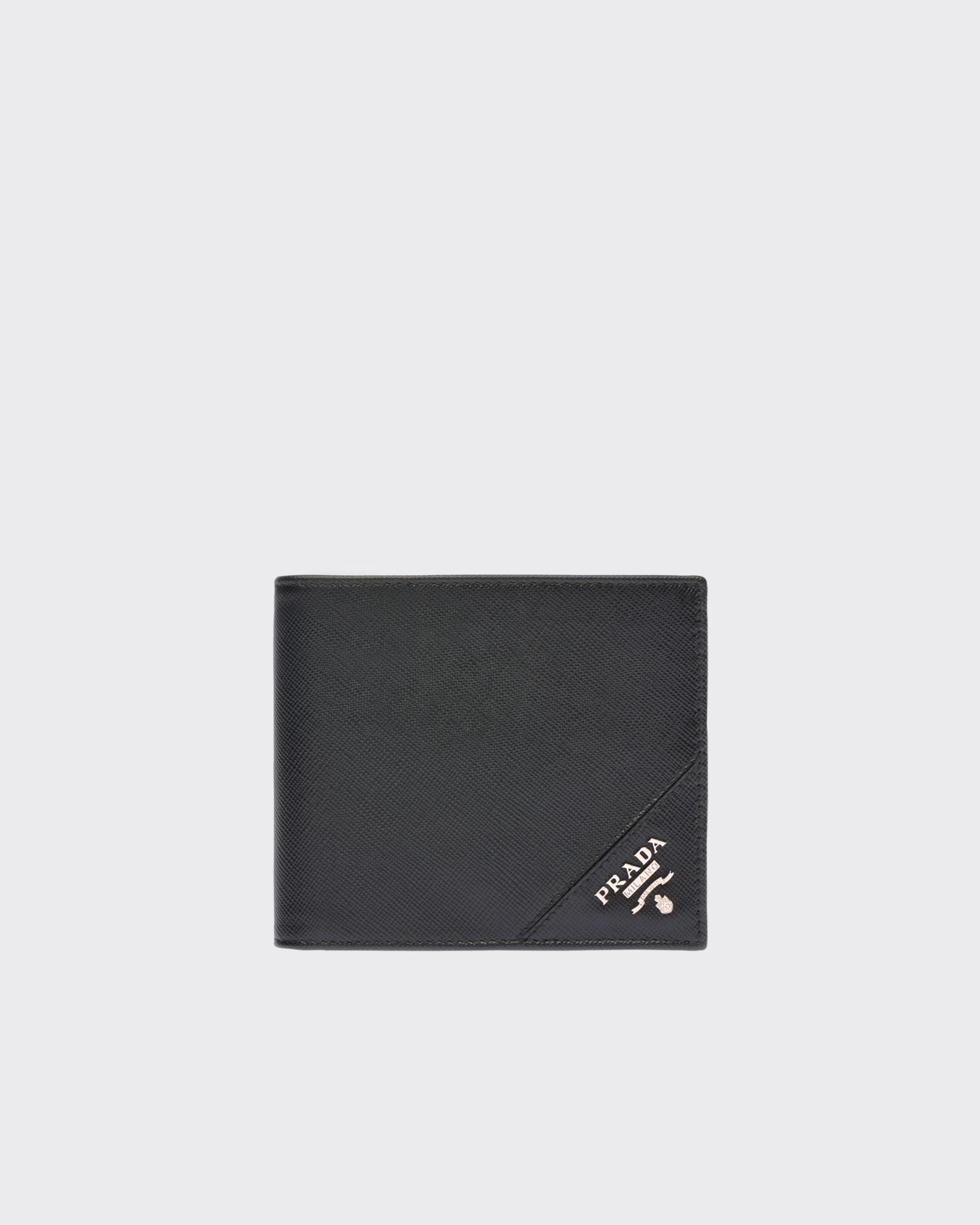 Saffiano Leather Wallet with coin purse Black