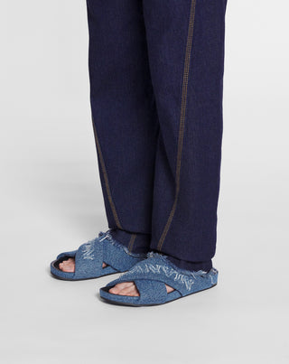 LANVIN TINKLE SANDALS IN DENIM - DENIM BLUE