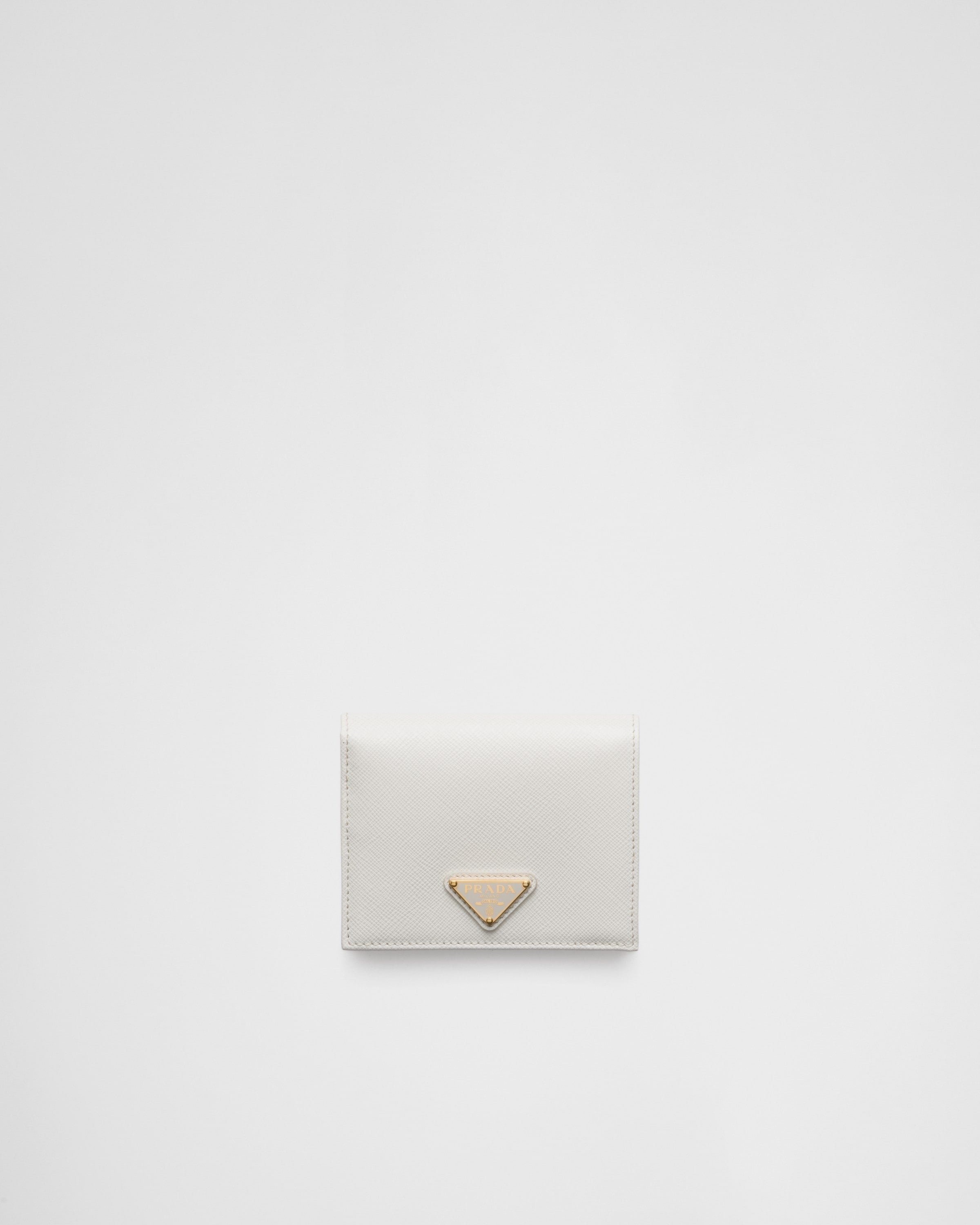 Small Saffiano Leather Wallet White
