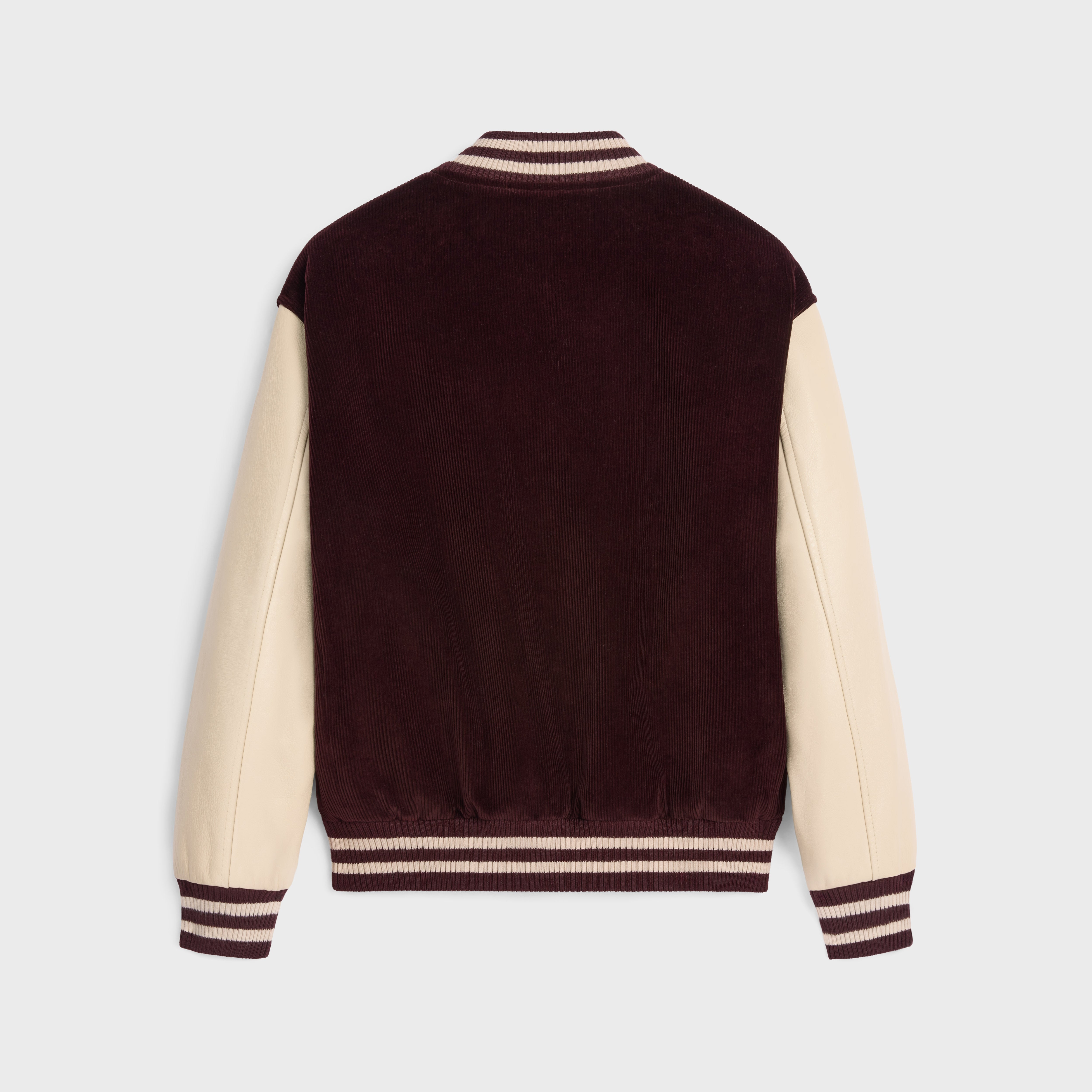 LOOSE TEDDY JACKET IN TRIOMPHE CORDUROY - BURGUNDY/ECRU