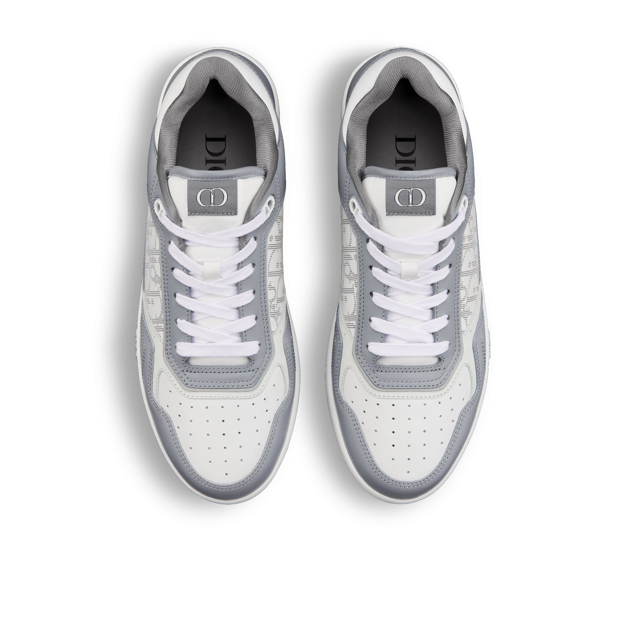 B27 Low-Top Sneaker - Dior Gray Smooth Calfskin and White Dior Oblique Galaxy Leather