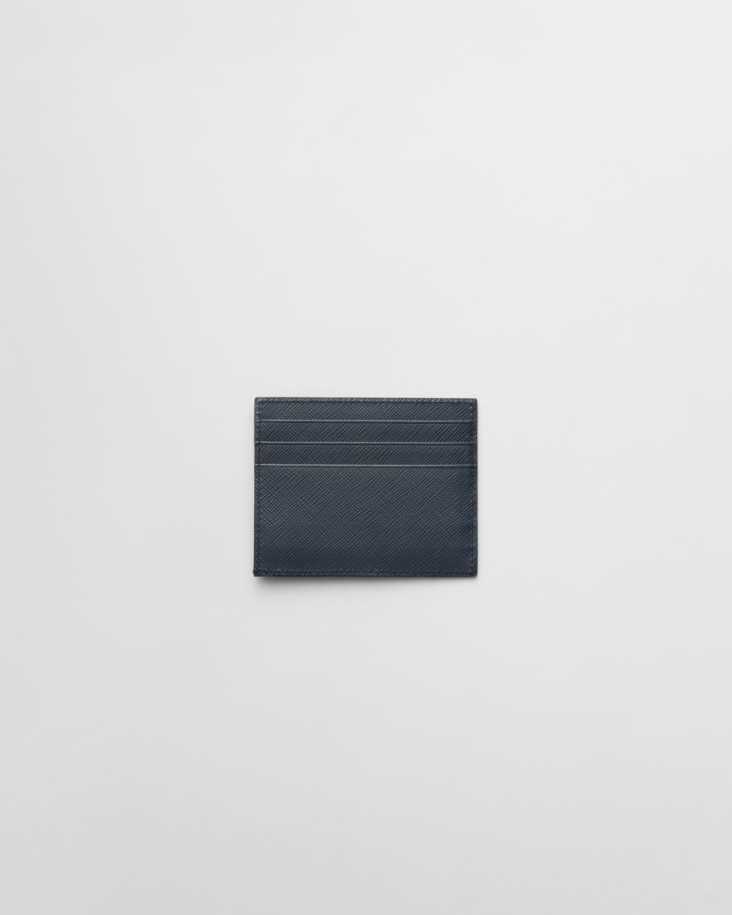 Saffiano leather card holder Baltic Blue