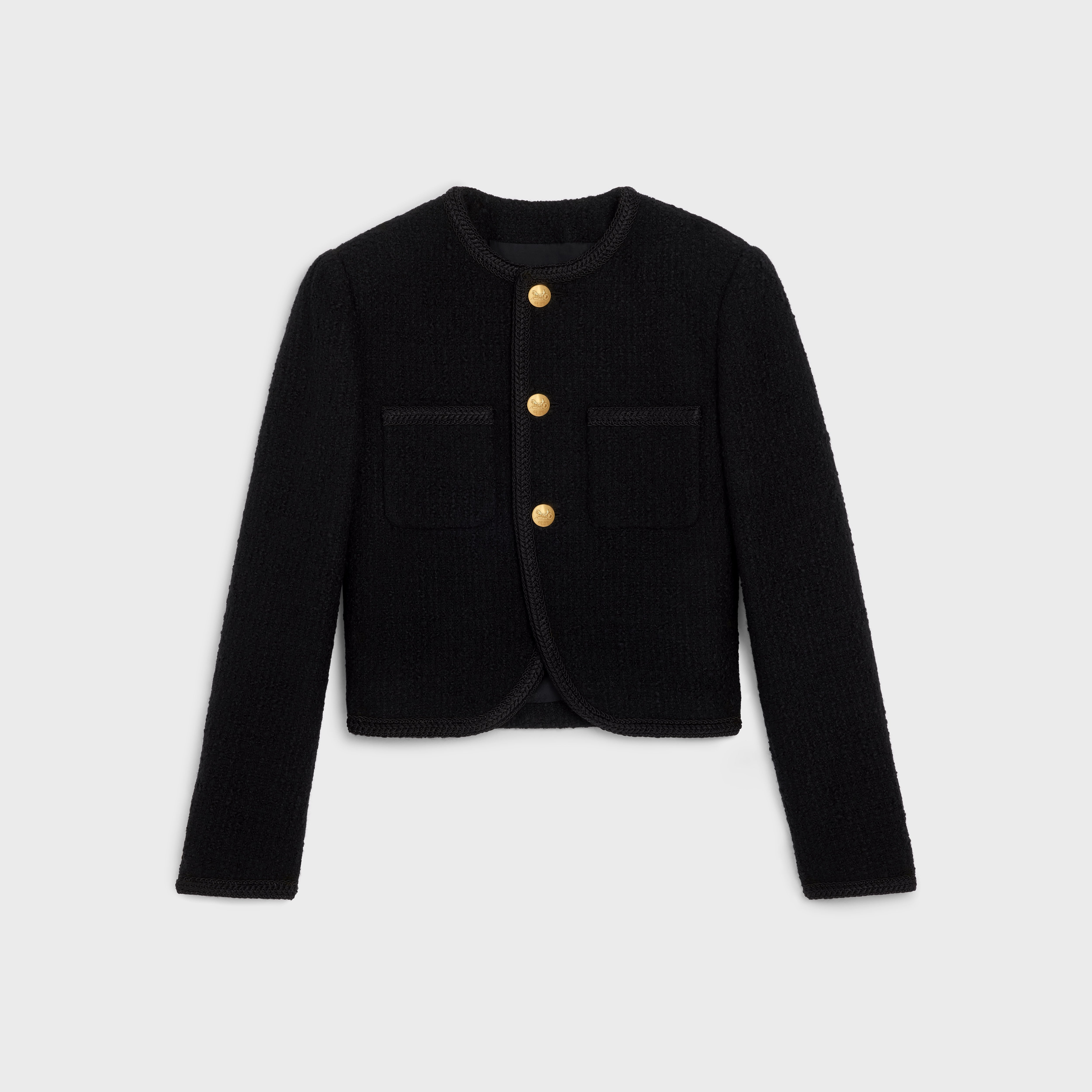 CHASSEUR JACKET IN BOUCLÉ TWEED - BLACK