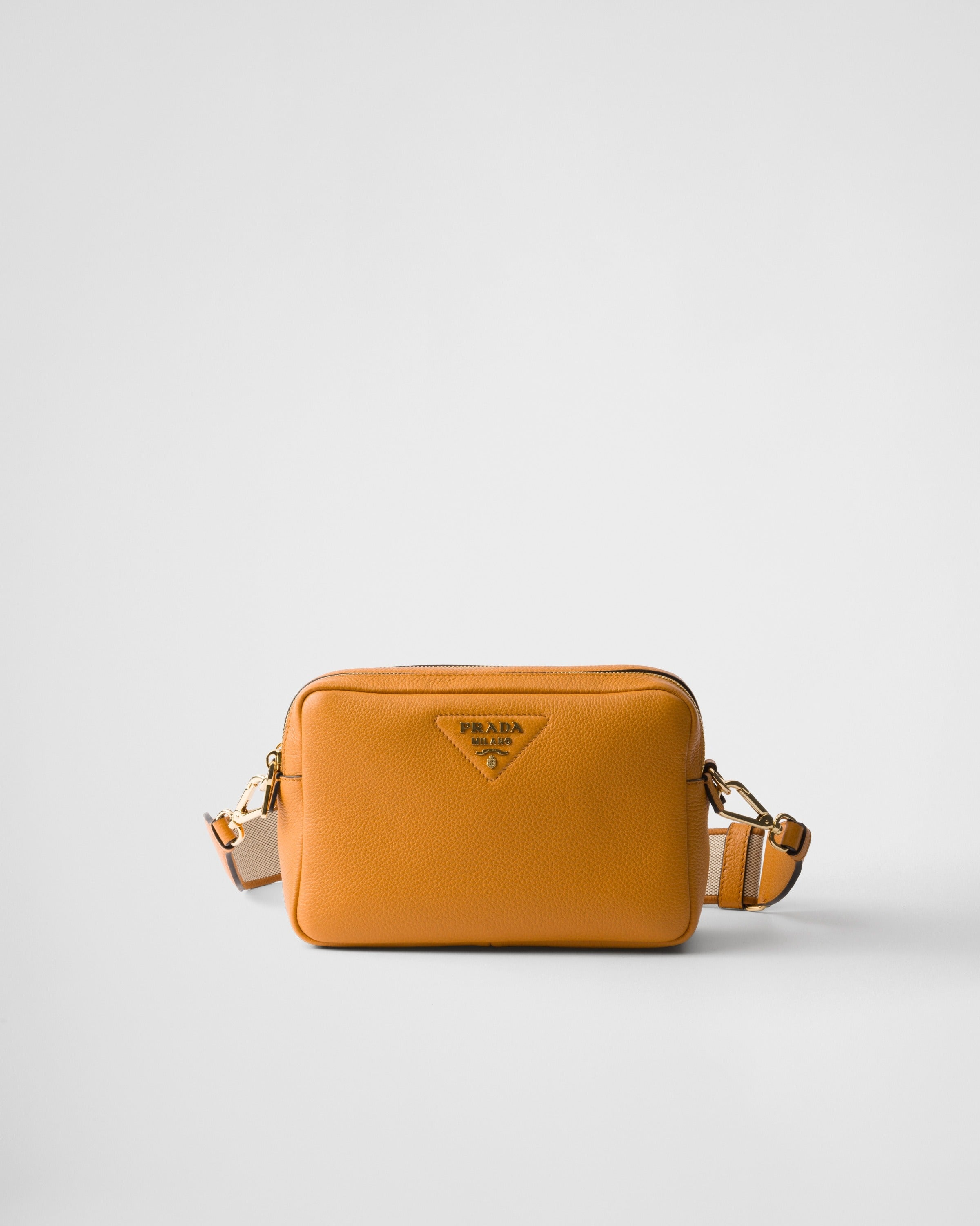 Small leather shoulder bag Amber