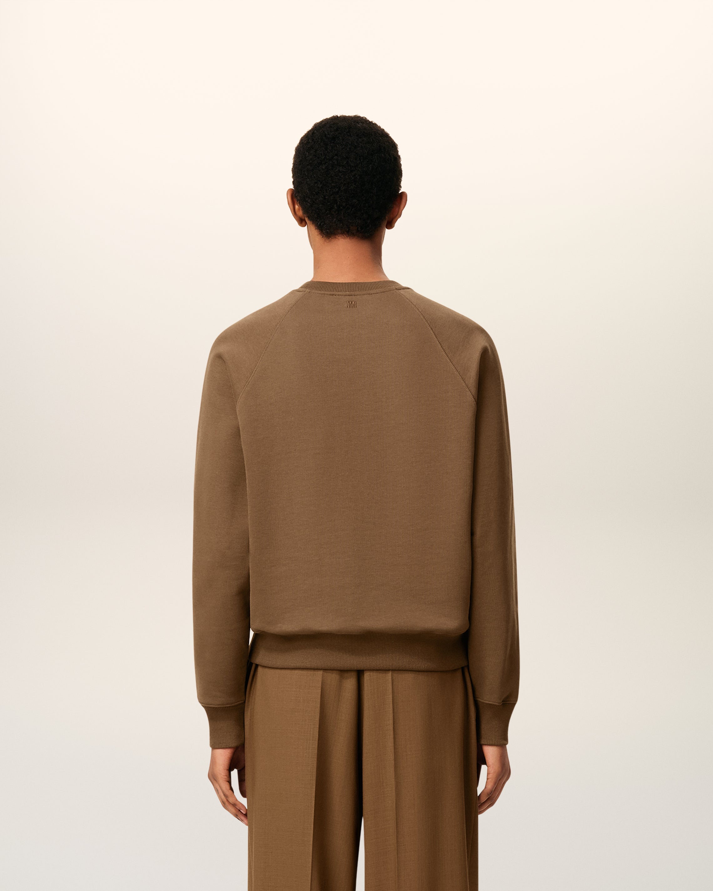 Brown Cotton Ami De Coeur Sweatshirt HAZELNUT