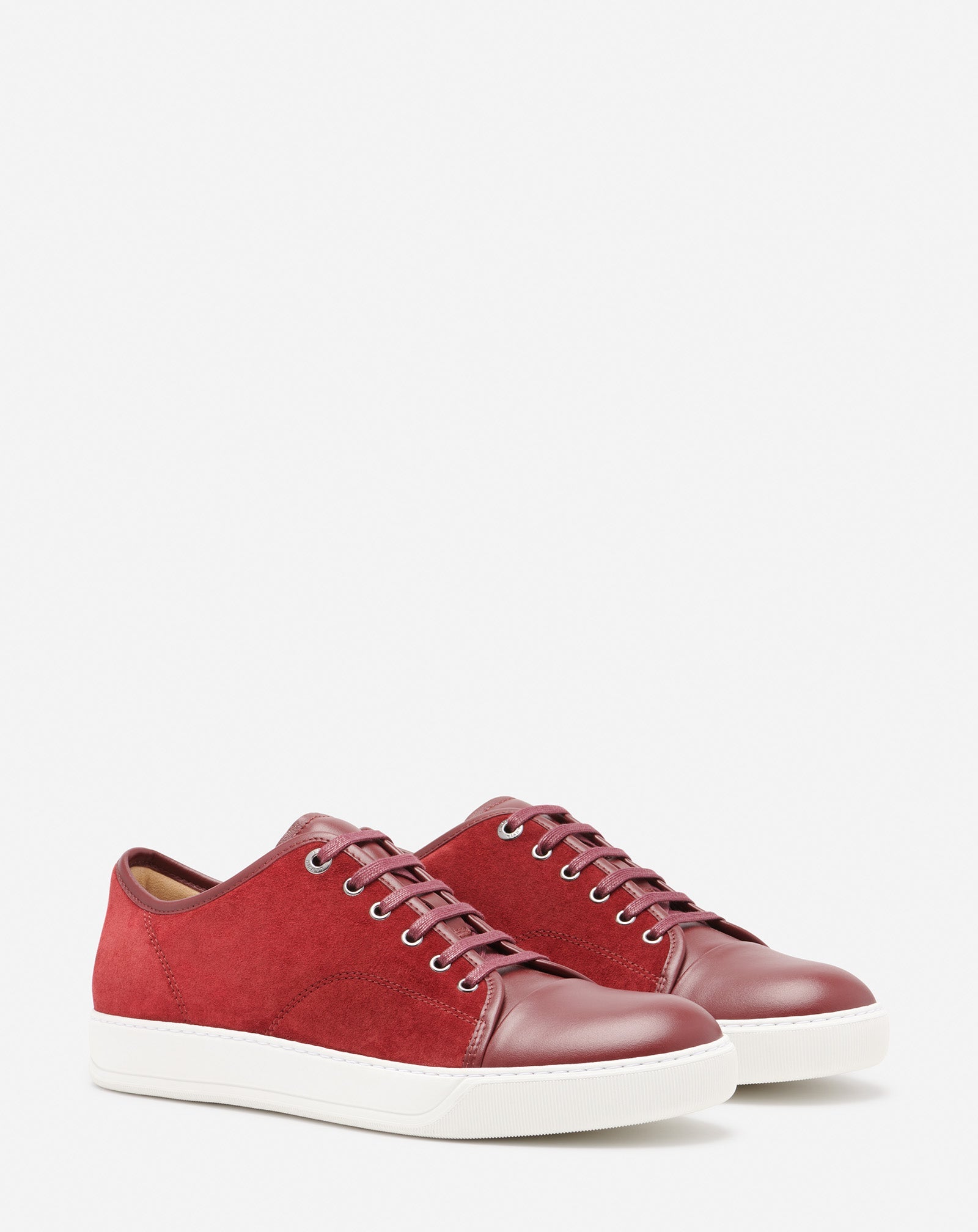 DBB1 LEATHER AND SUEDE SNEAKERS - BURGUNDY