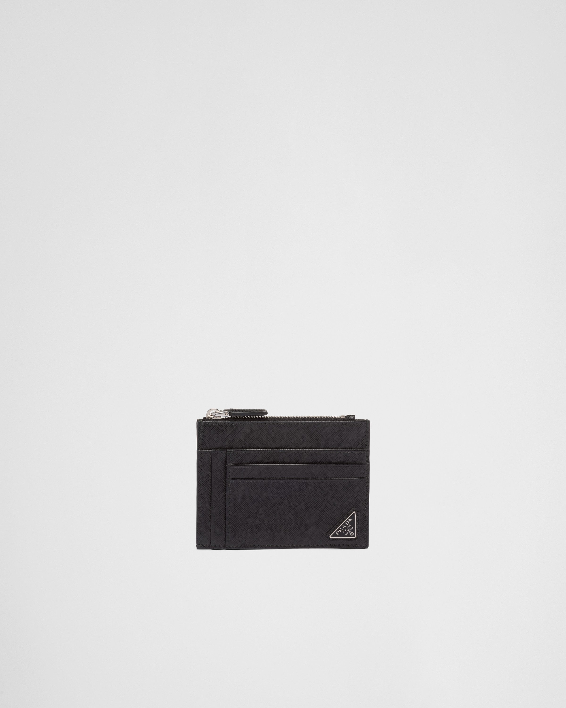 Saffiano leather card holder Black