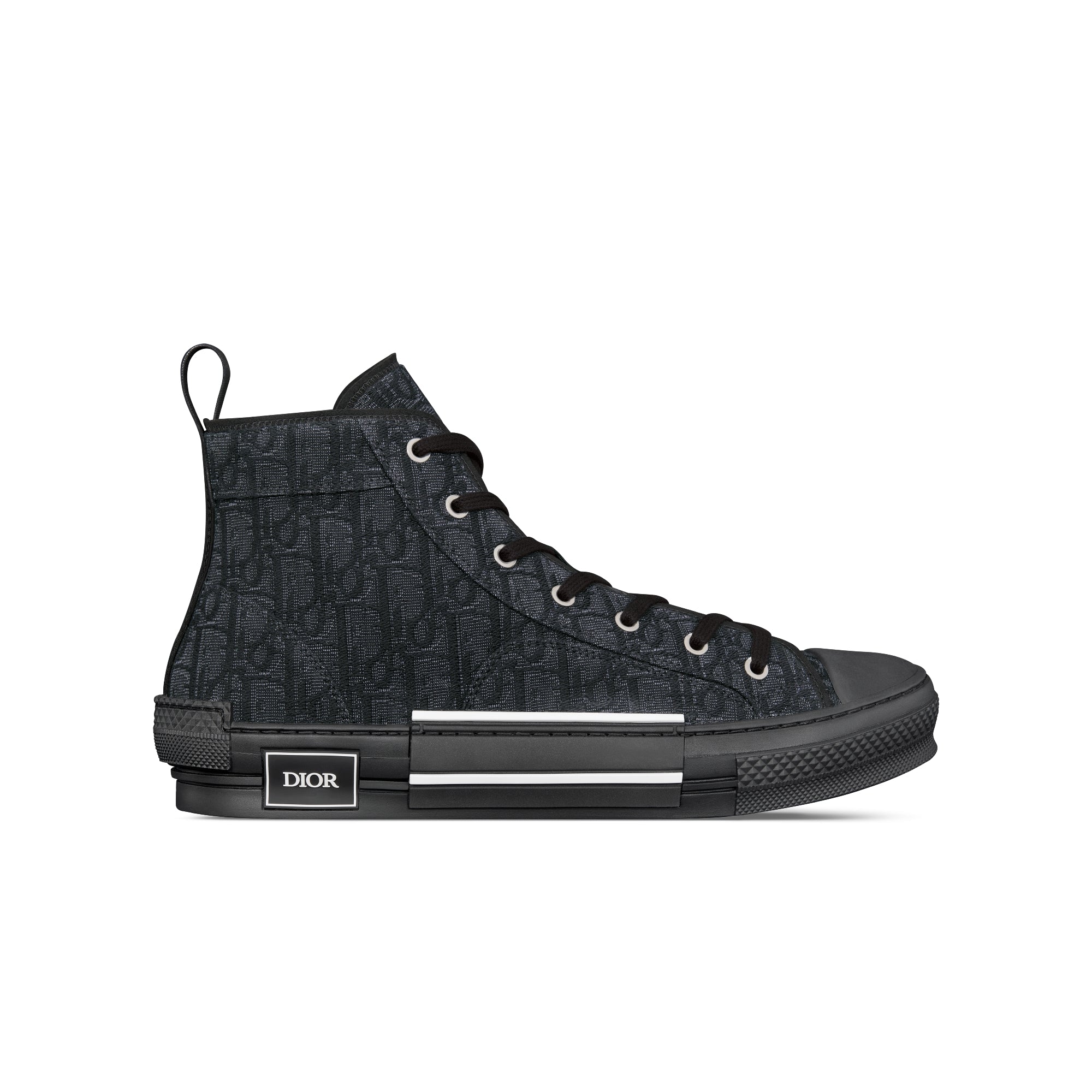 B23 High-Top Sneaker - Black Dior Oblique Jacquard