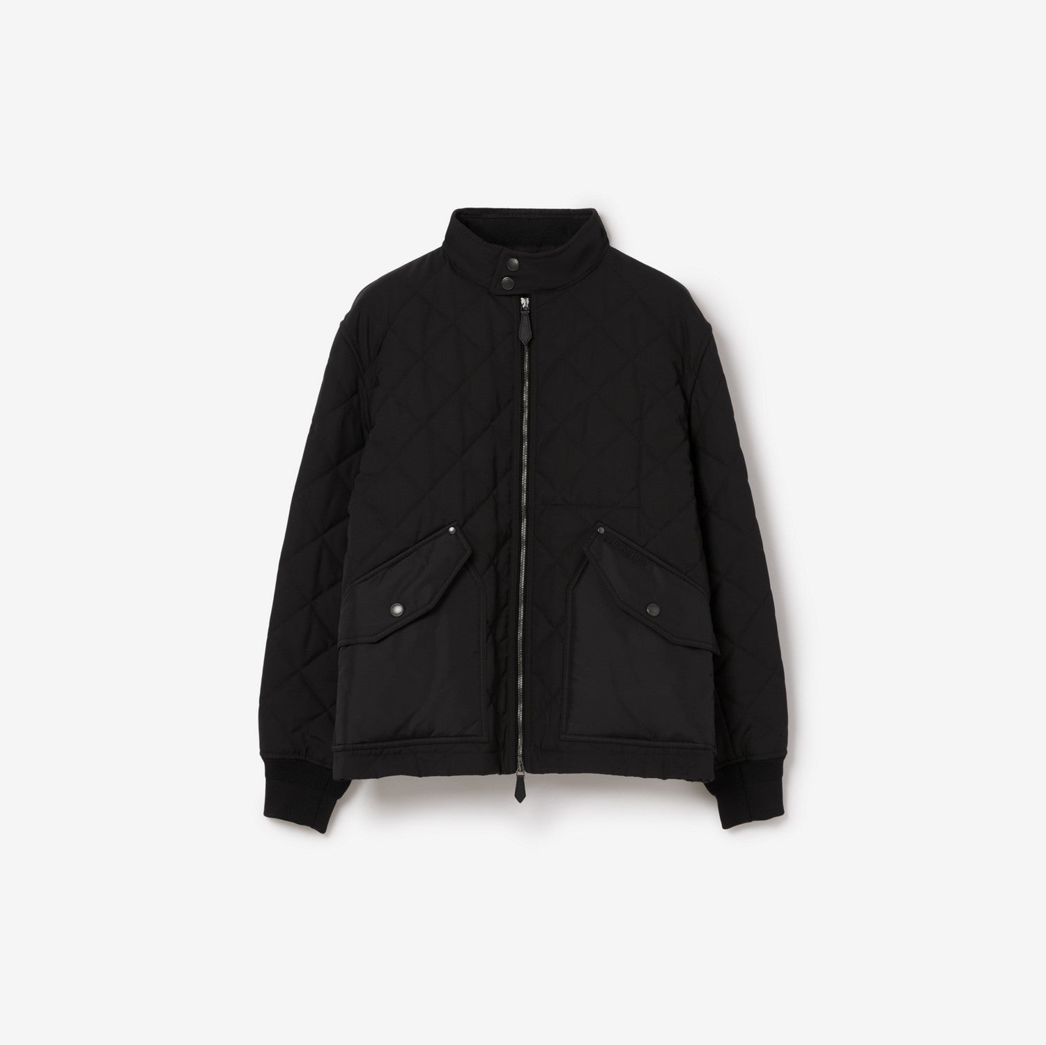 Quilted Thermoregulated Harrington Jacket - Black