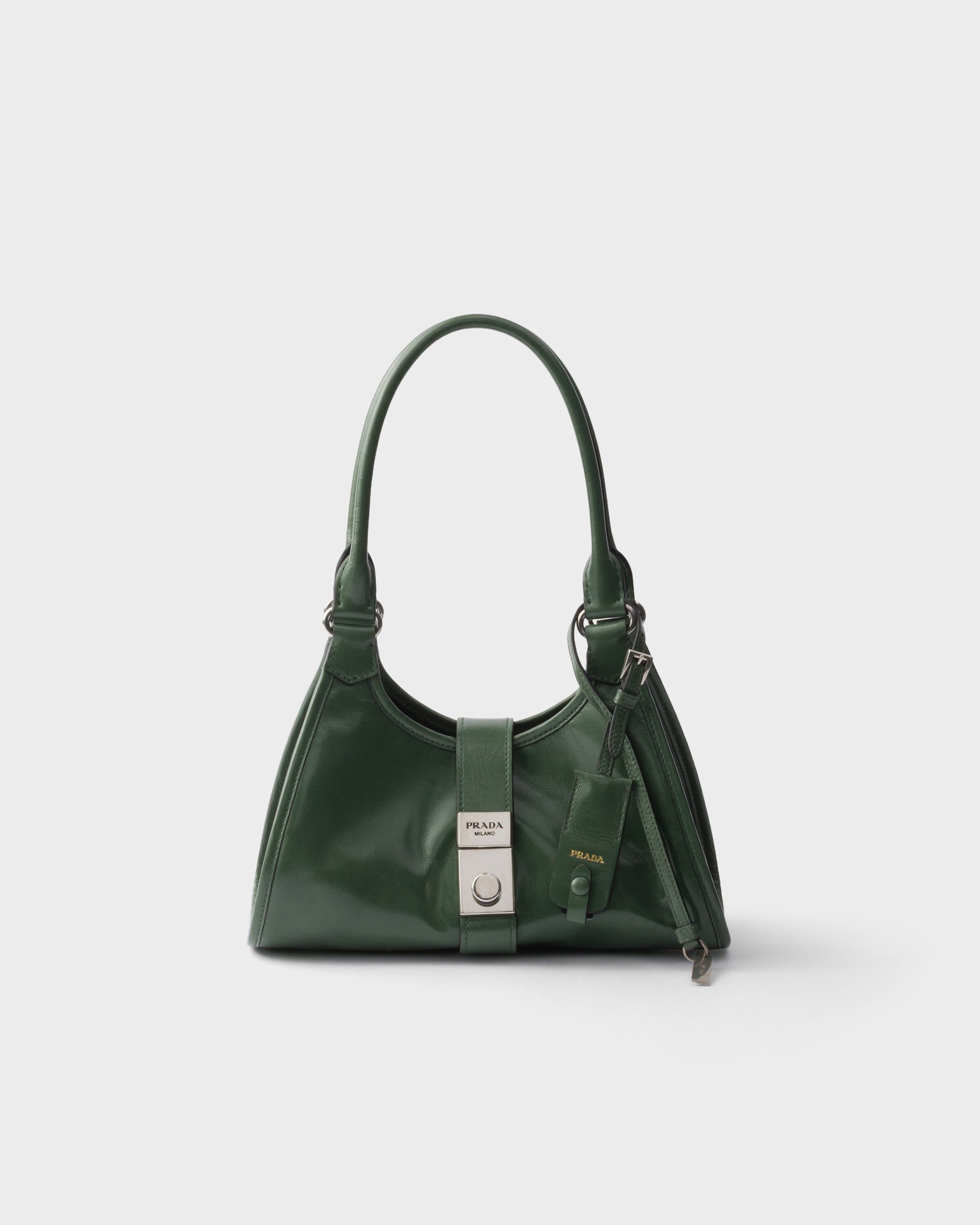 Small leather tote bag Sage