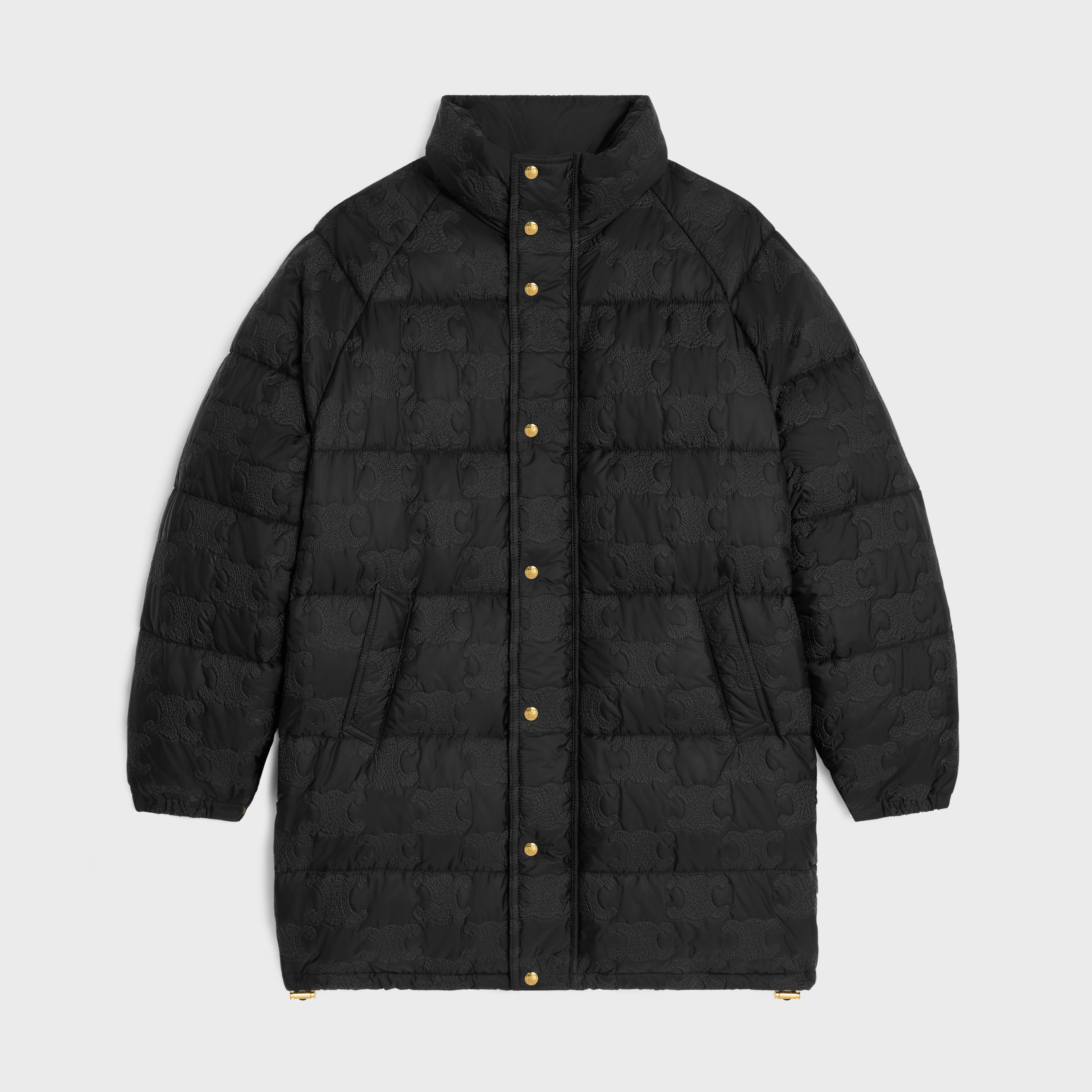 LONG TRIOMPHE DOWN JACKET IN LIGHTWEIGHT NYLON - BLACK