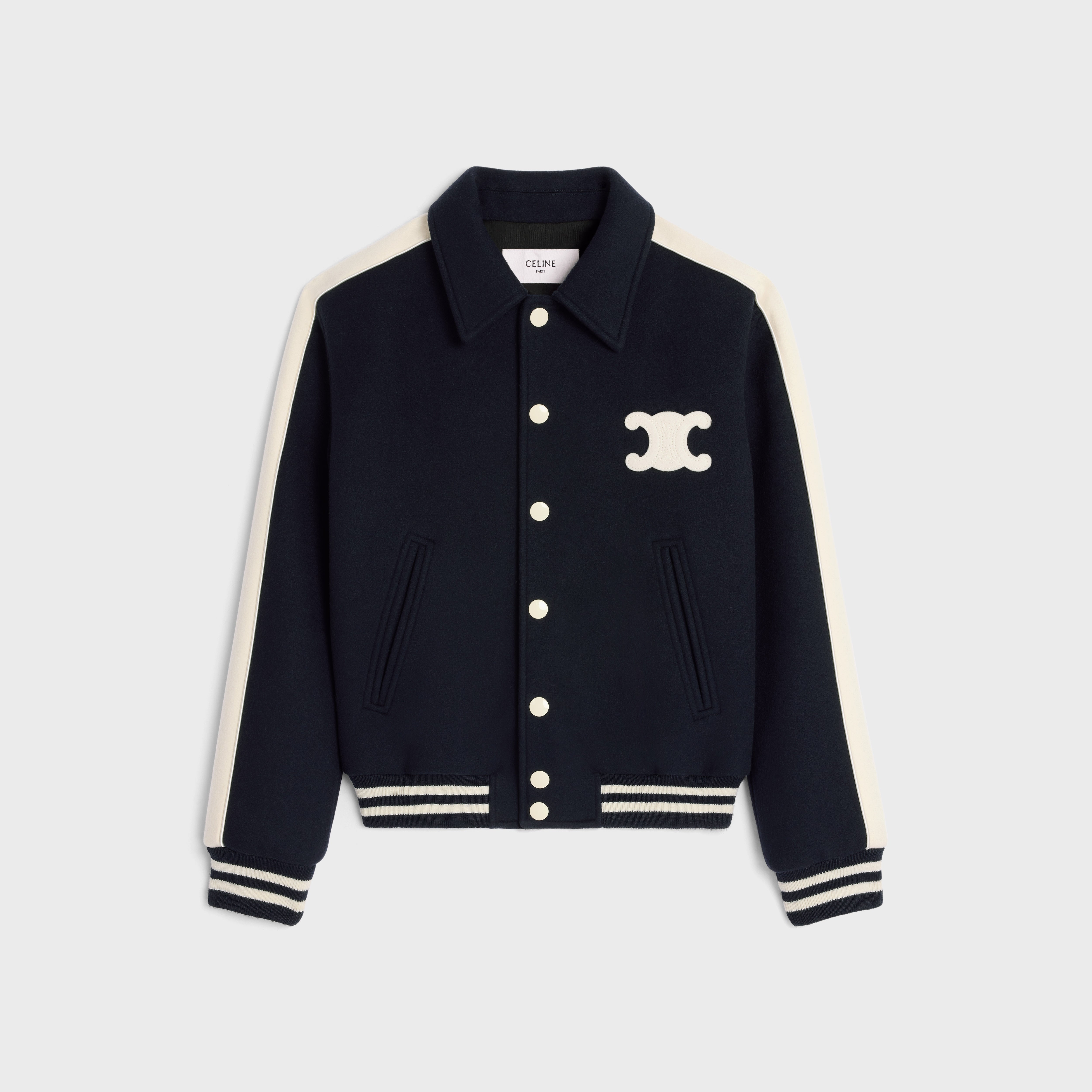 TRIOMPHE TEDDY JACKET IN DOUBLE FACE CASHMERE - NAVY