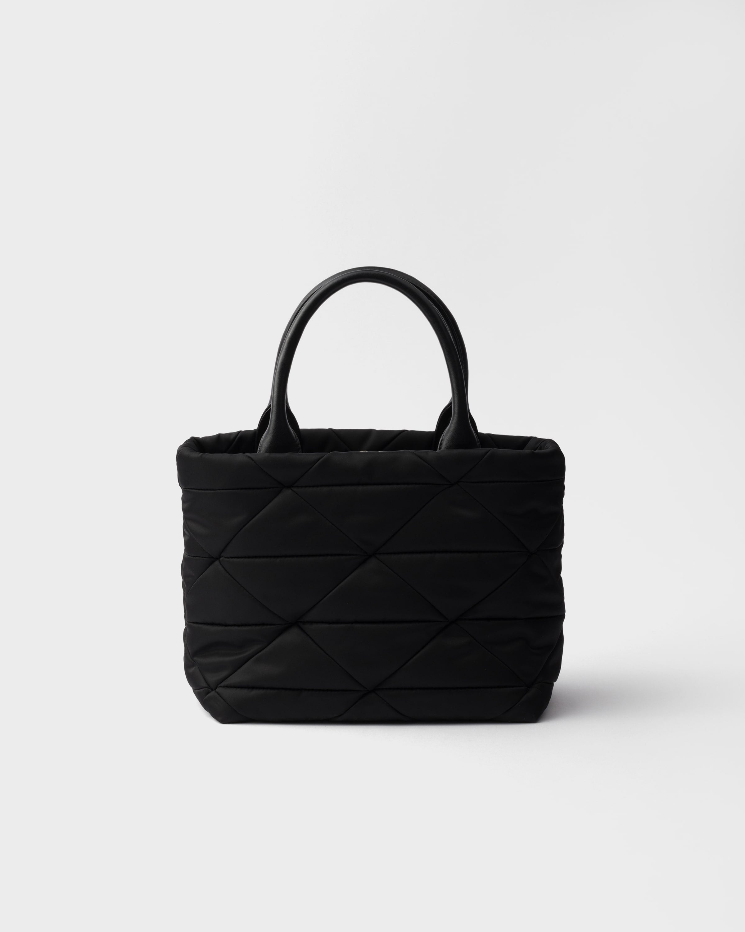 Small padded Re-Nylon tote Black