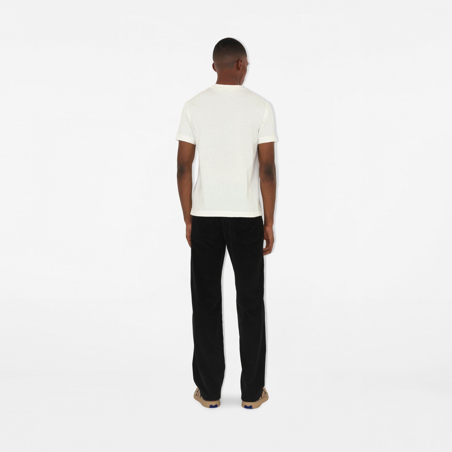 Check Label Cotton T-shirt - Chalk