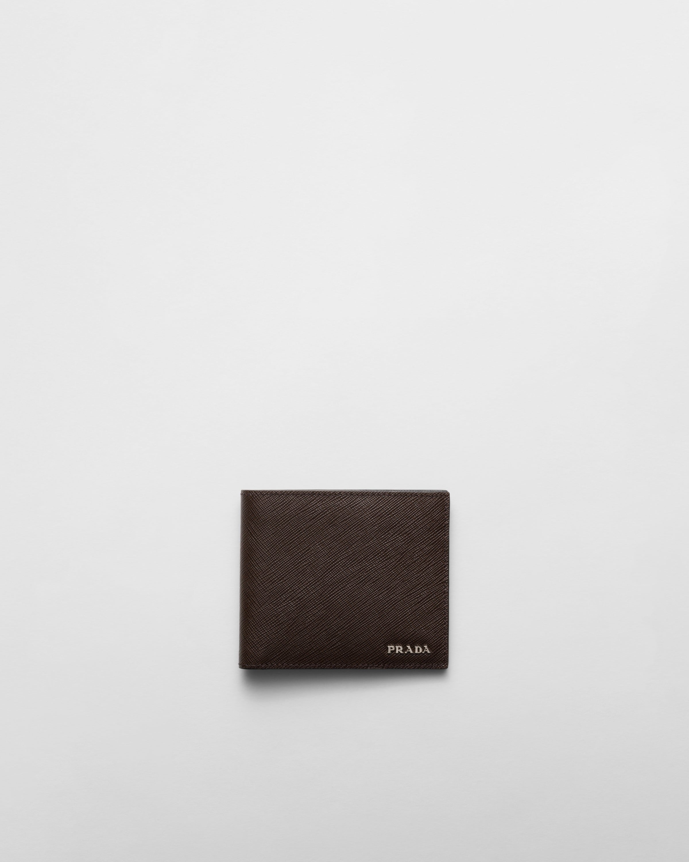 Saffiano Leather Wallet Coffee/Baltic Blue
