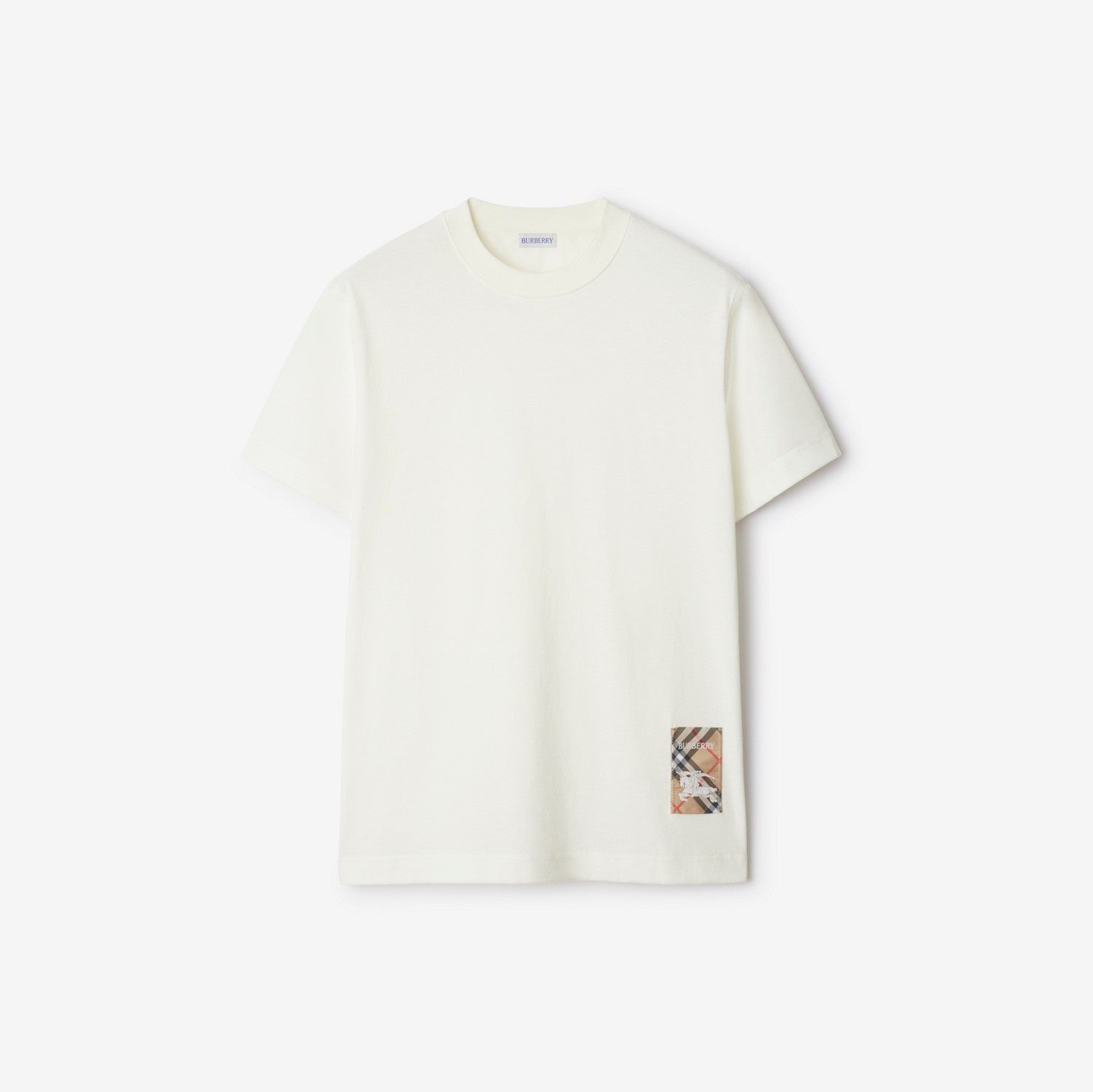 Check Label Cotton T-shirt - Chalk