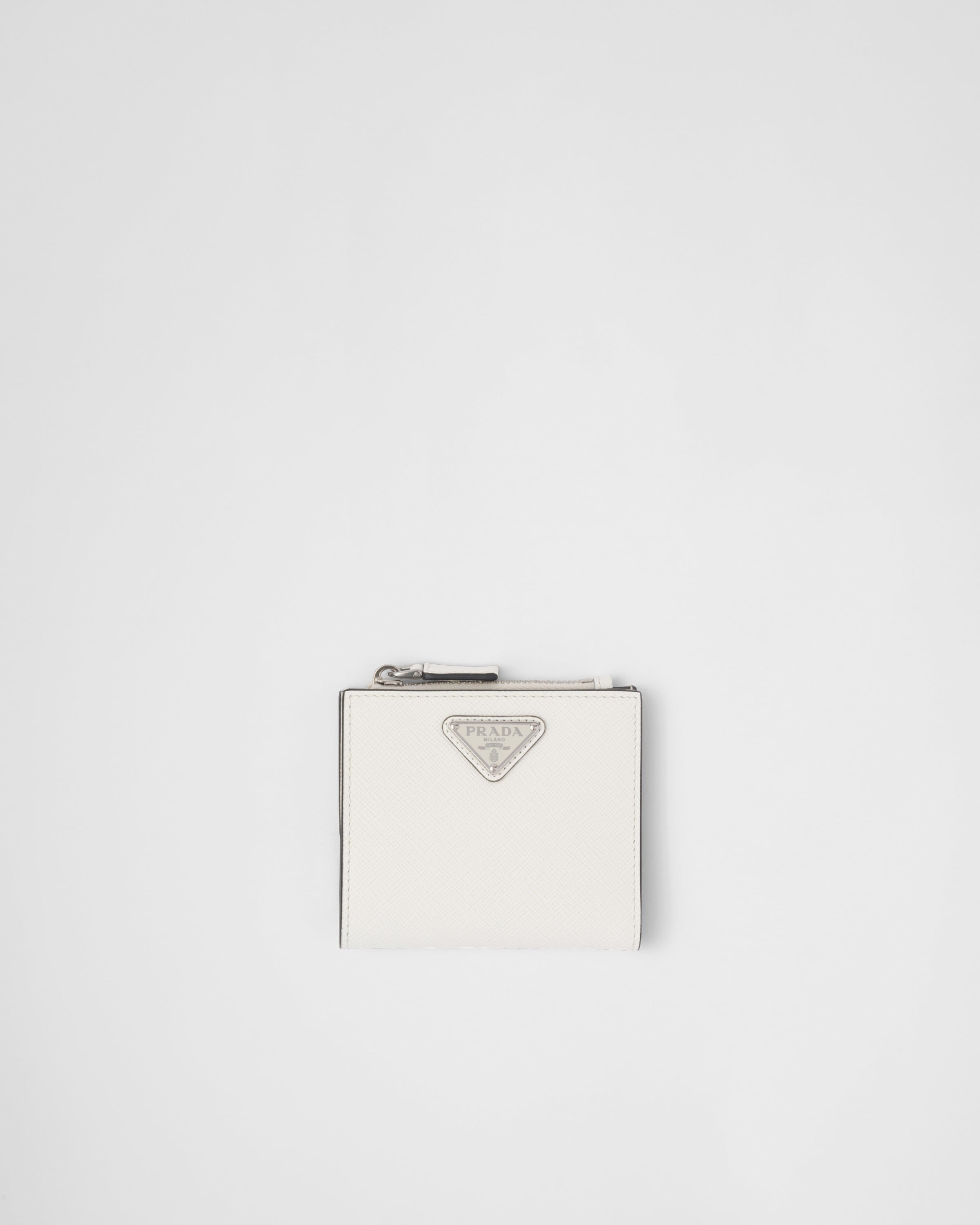Small Saffiano leather wallet White