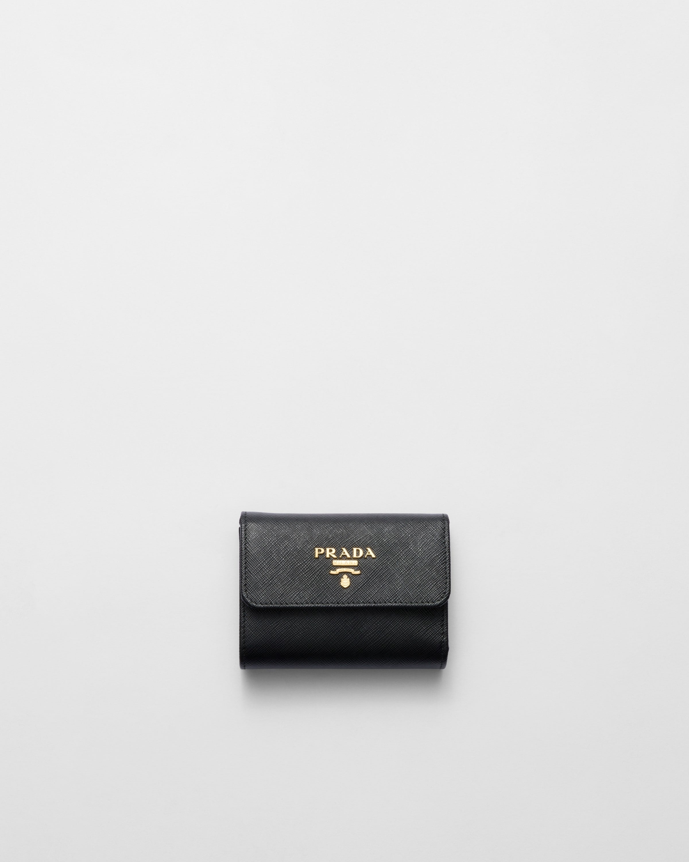 Small Saffiano Leather Wallet Black