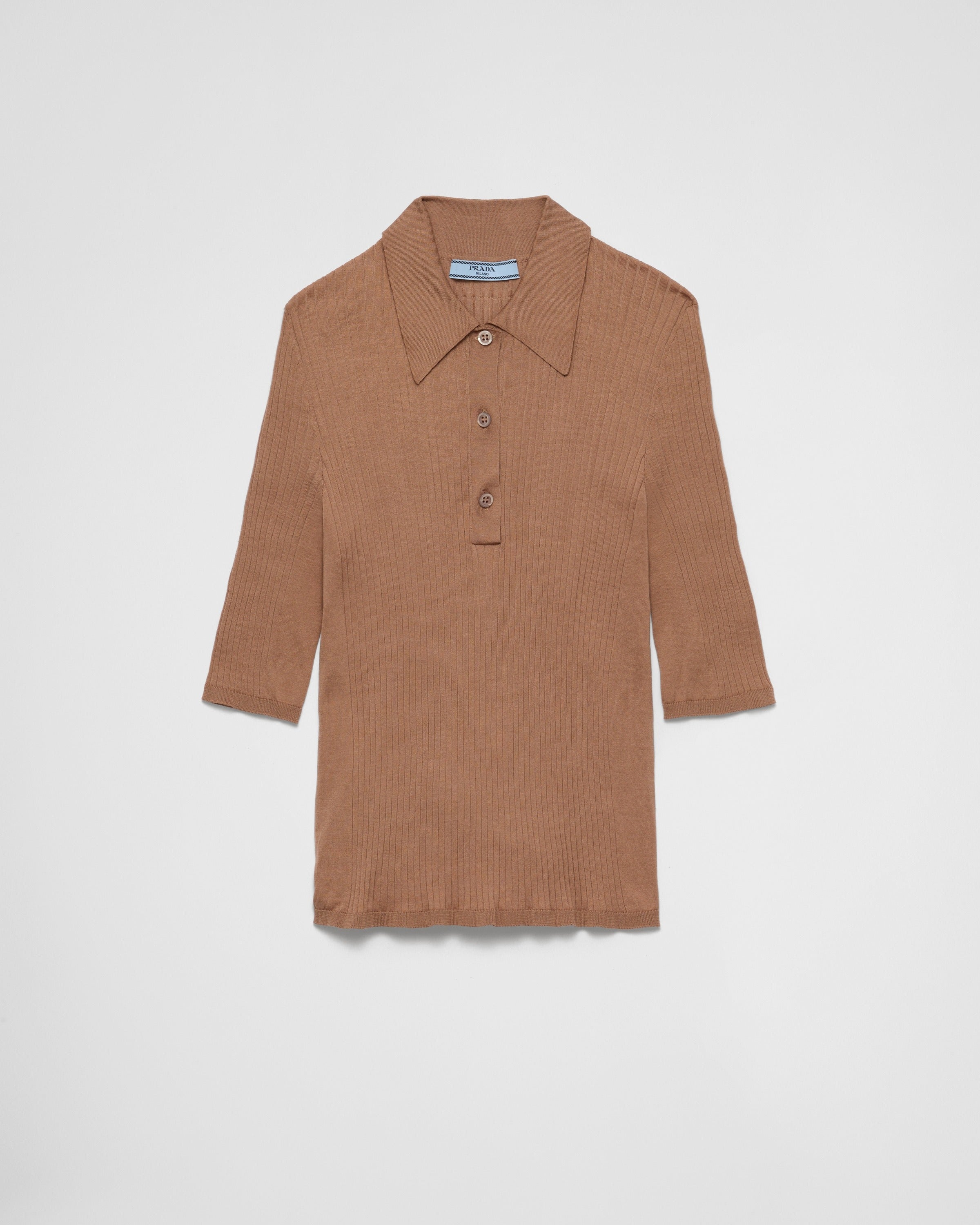 Cotton polo shirt Camel Brown