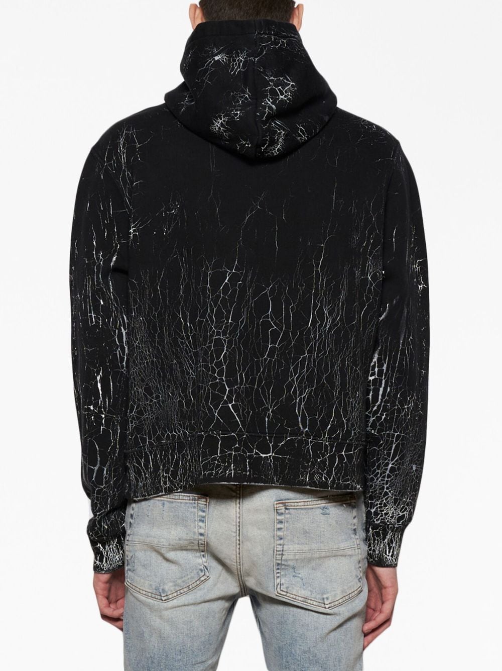 Cracked logo-print hoodie