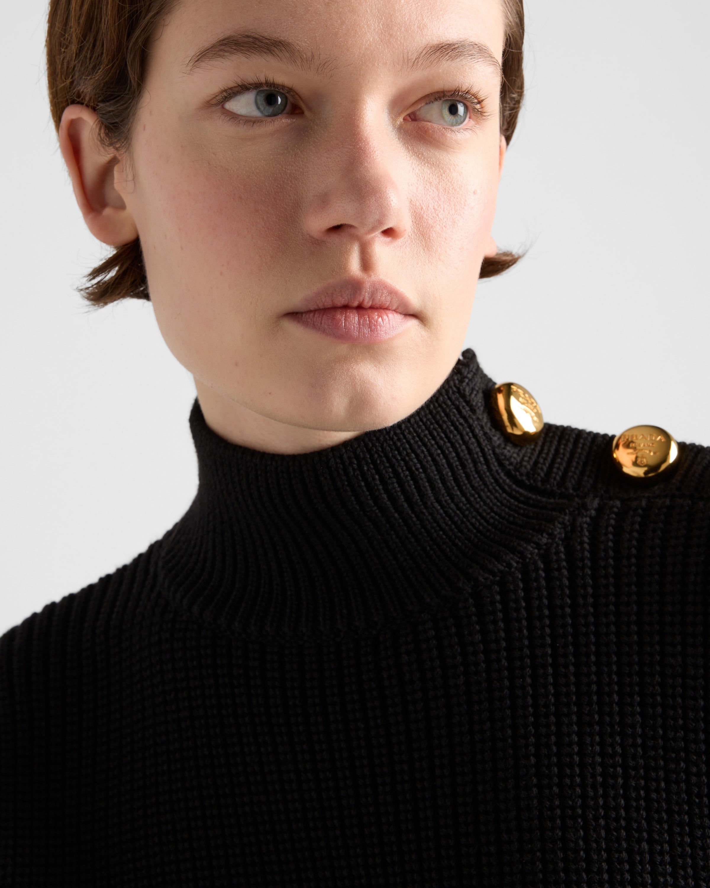 Wool turtleneck sweater Black