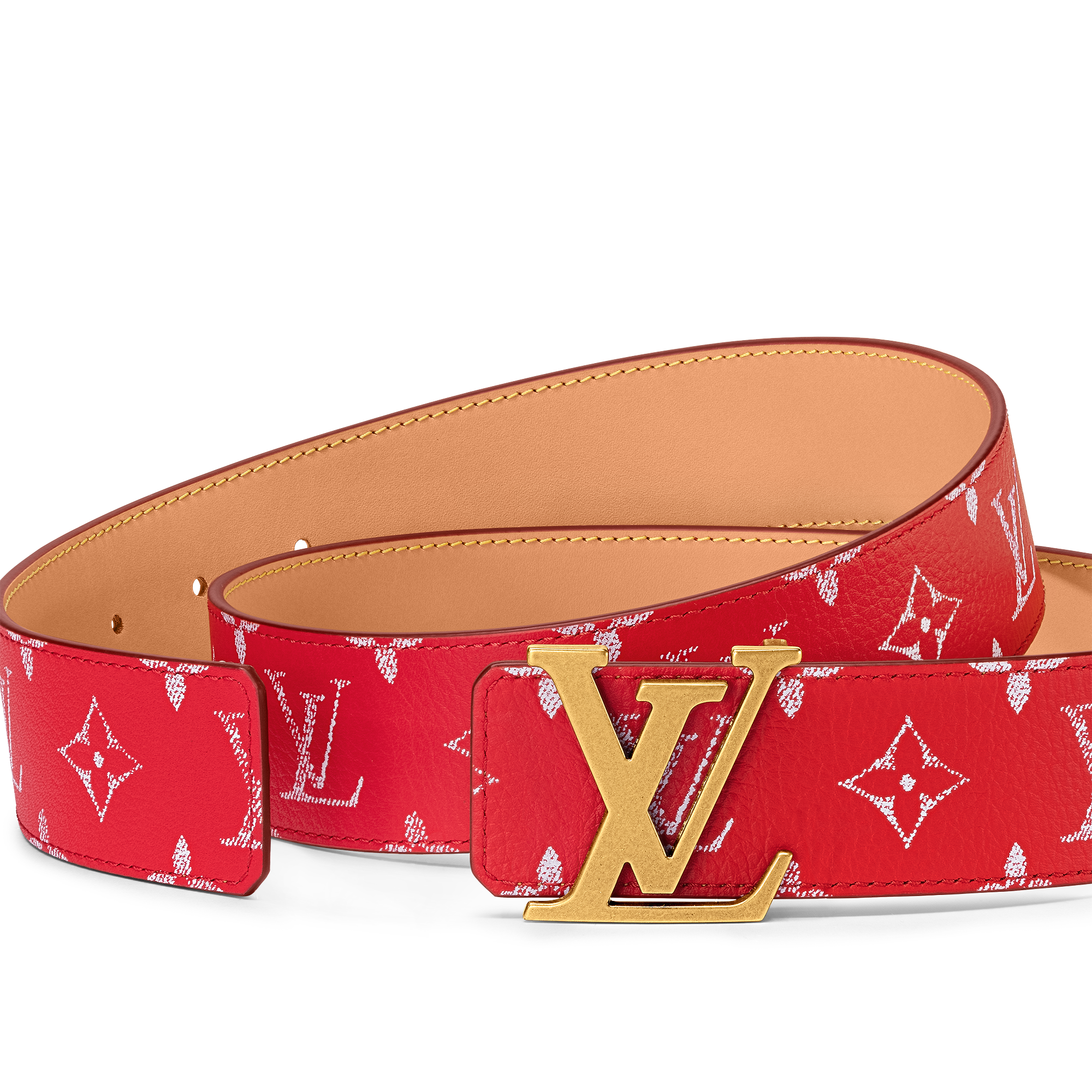 LV Initiales 40mm Reversible Belt SANS LIGNE ESTHETIQUE - Red