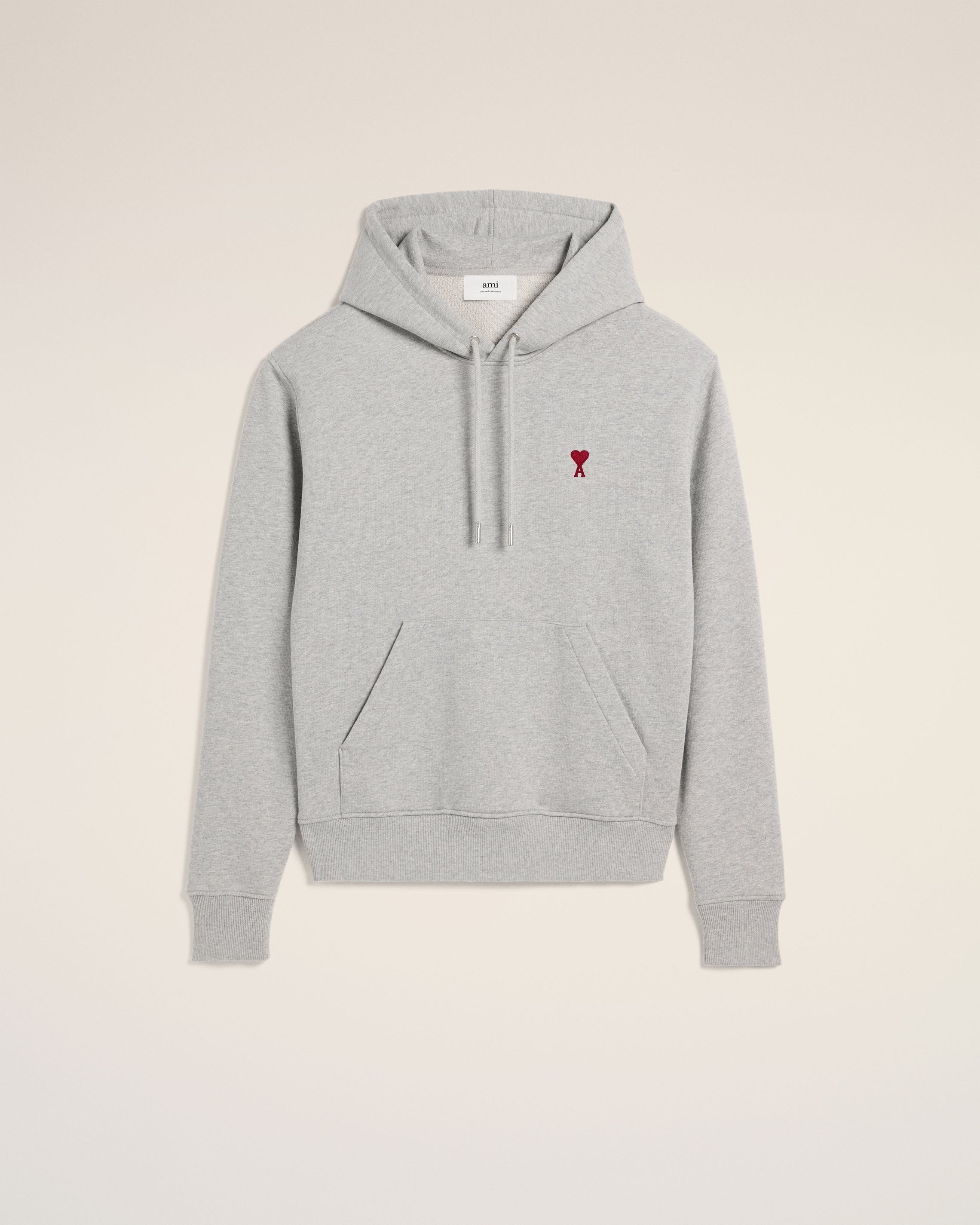 GREY COTTON AMI DE COEUR HOODIE HEATHER ASH GREY