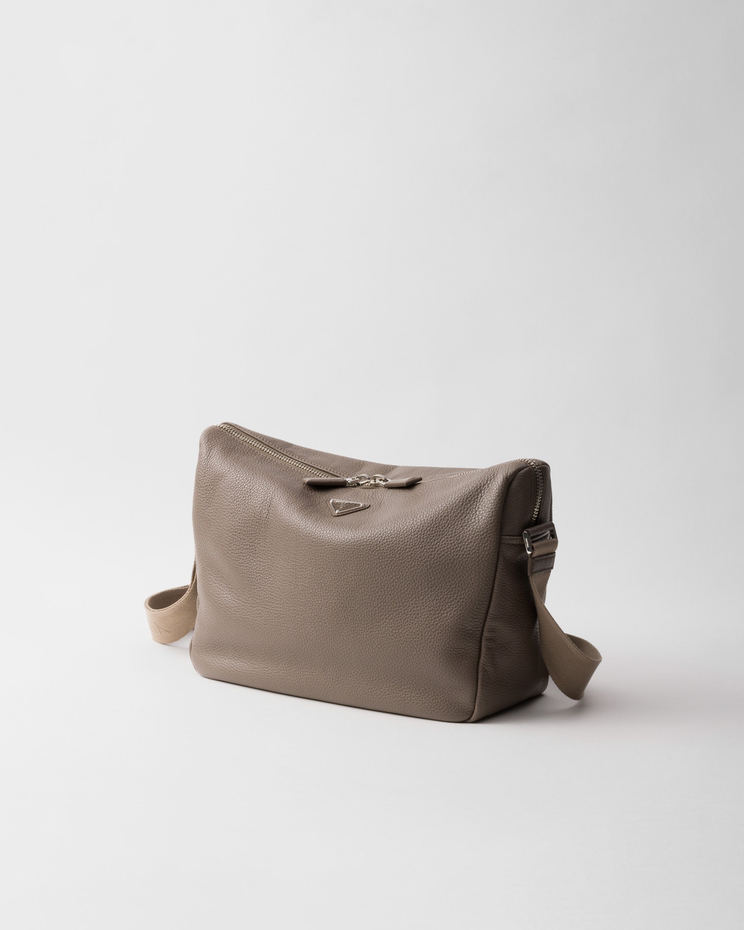 Medium leather shoulder bag Bamboo Gray