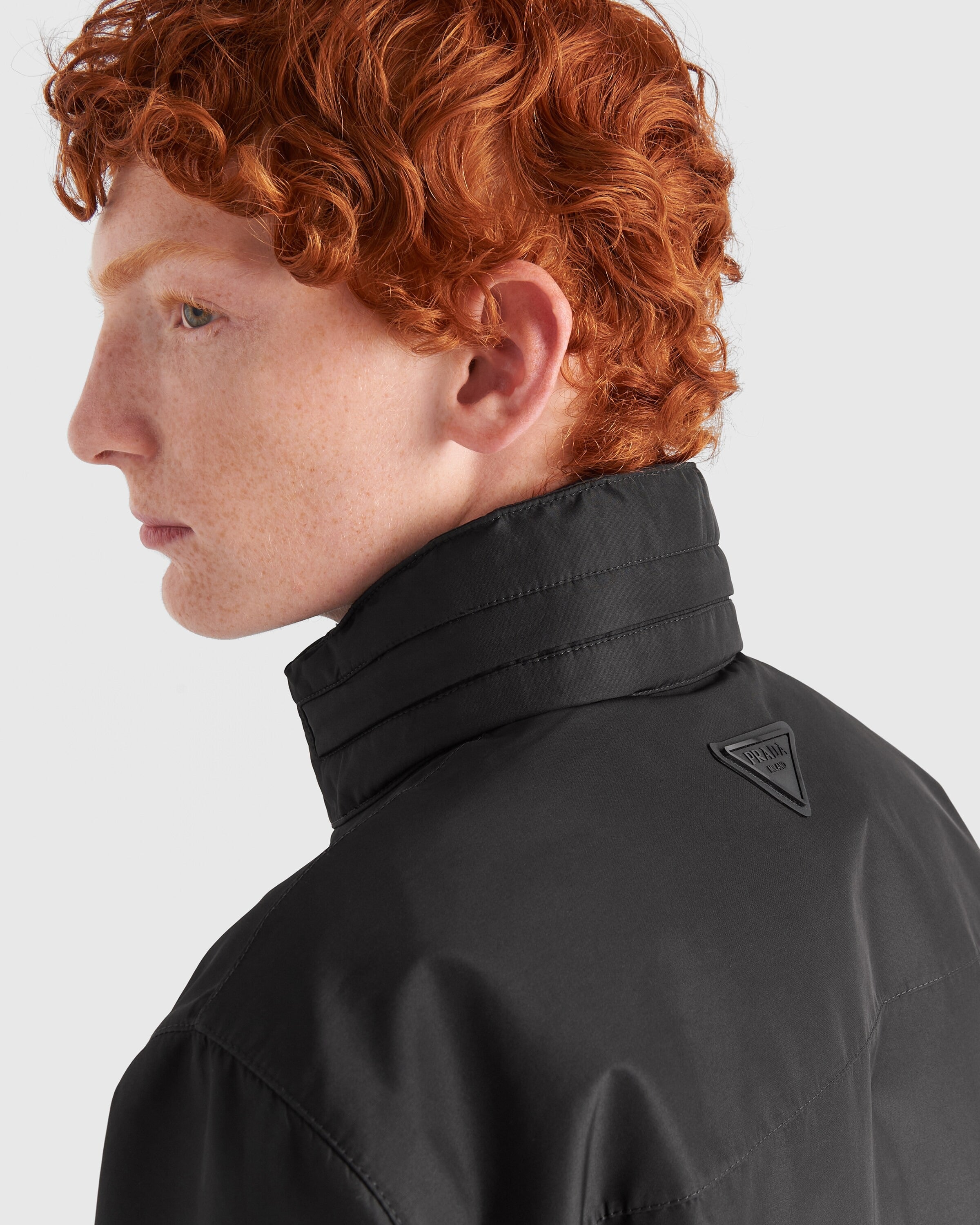 Technical fabric blouson jacket Black