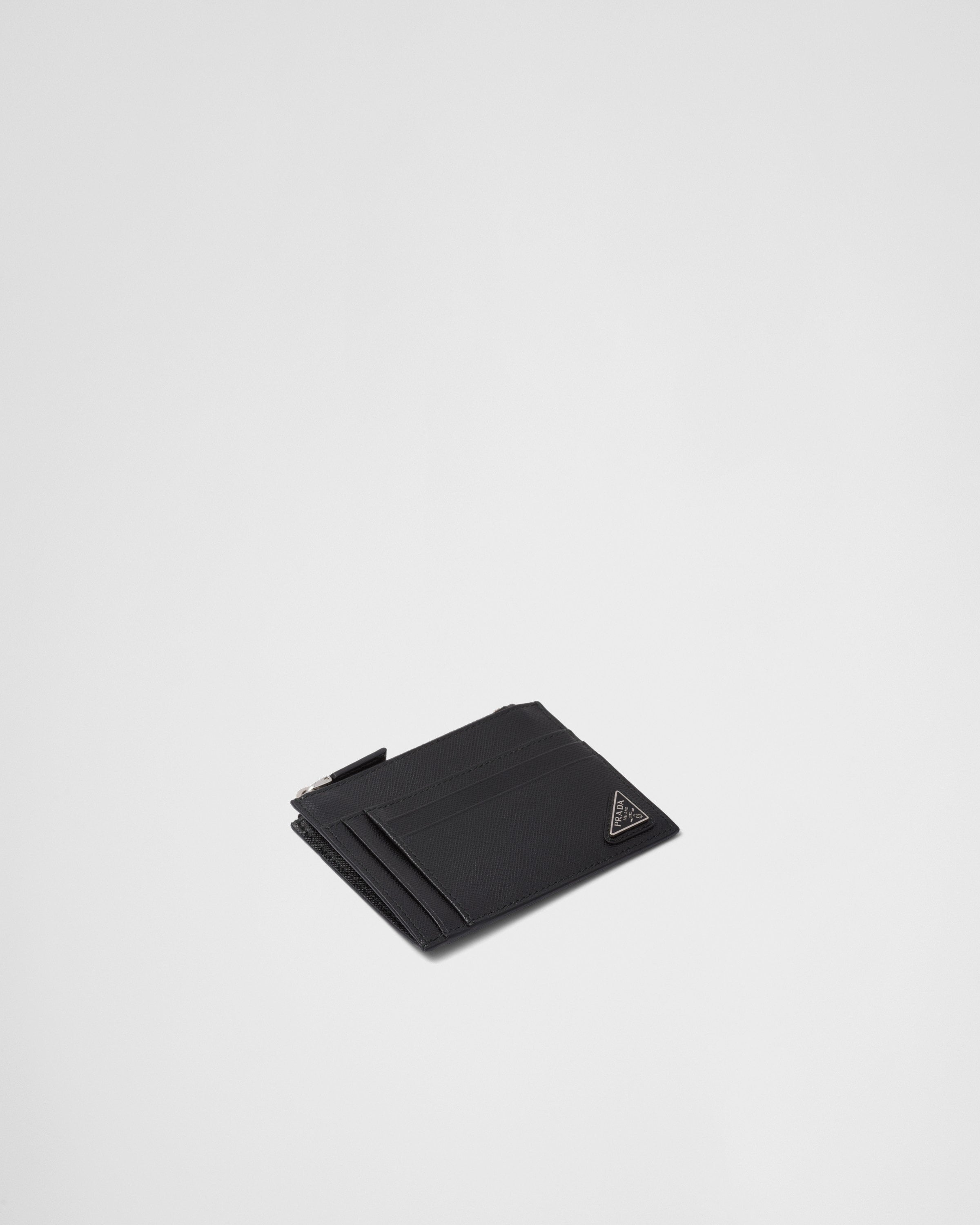 Saffiano leather card holder Black