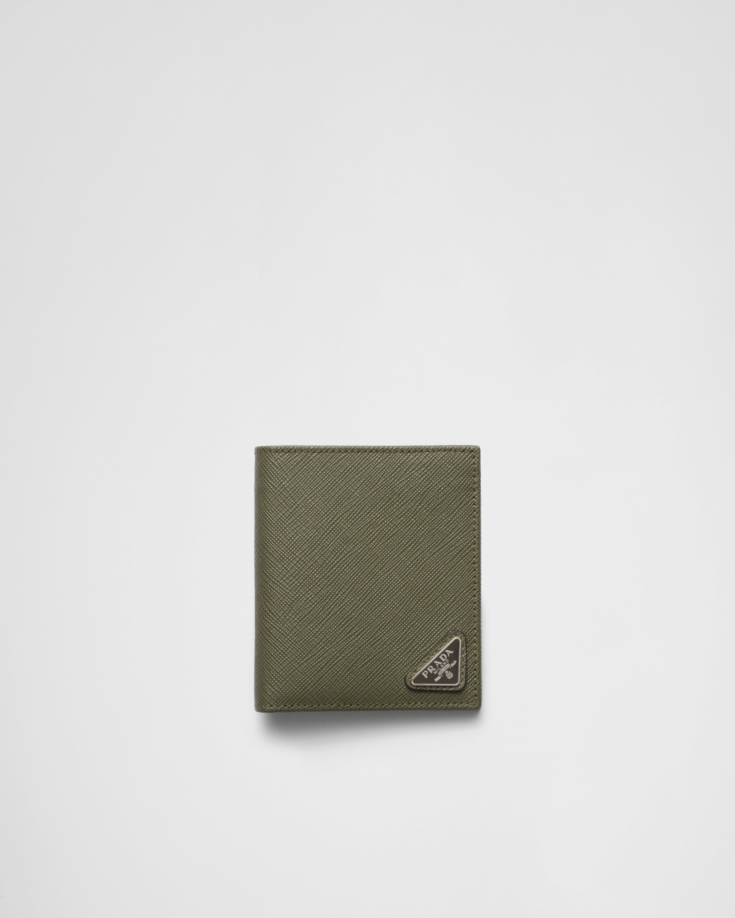 Saffiano leather wallet Loden Green