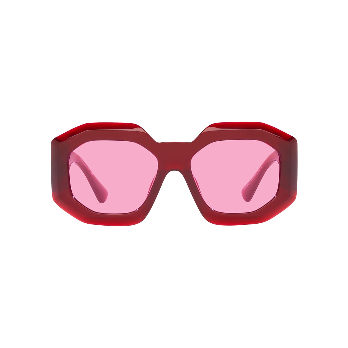 VERSACE VE4424U Transparent Red - Women Luxury Sunglasses, Fuchsia Lens