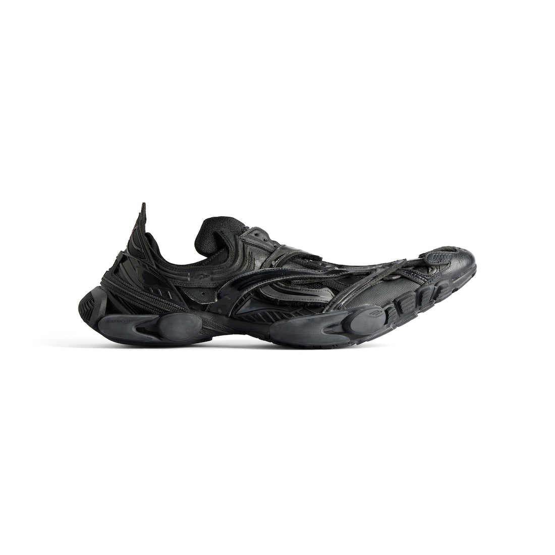 Reptile Sneaker in black polyurethane and polyester